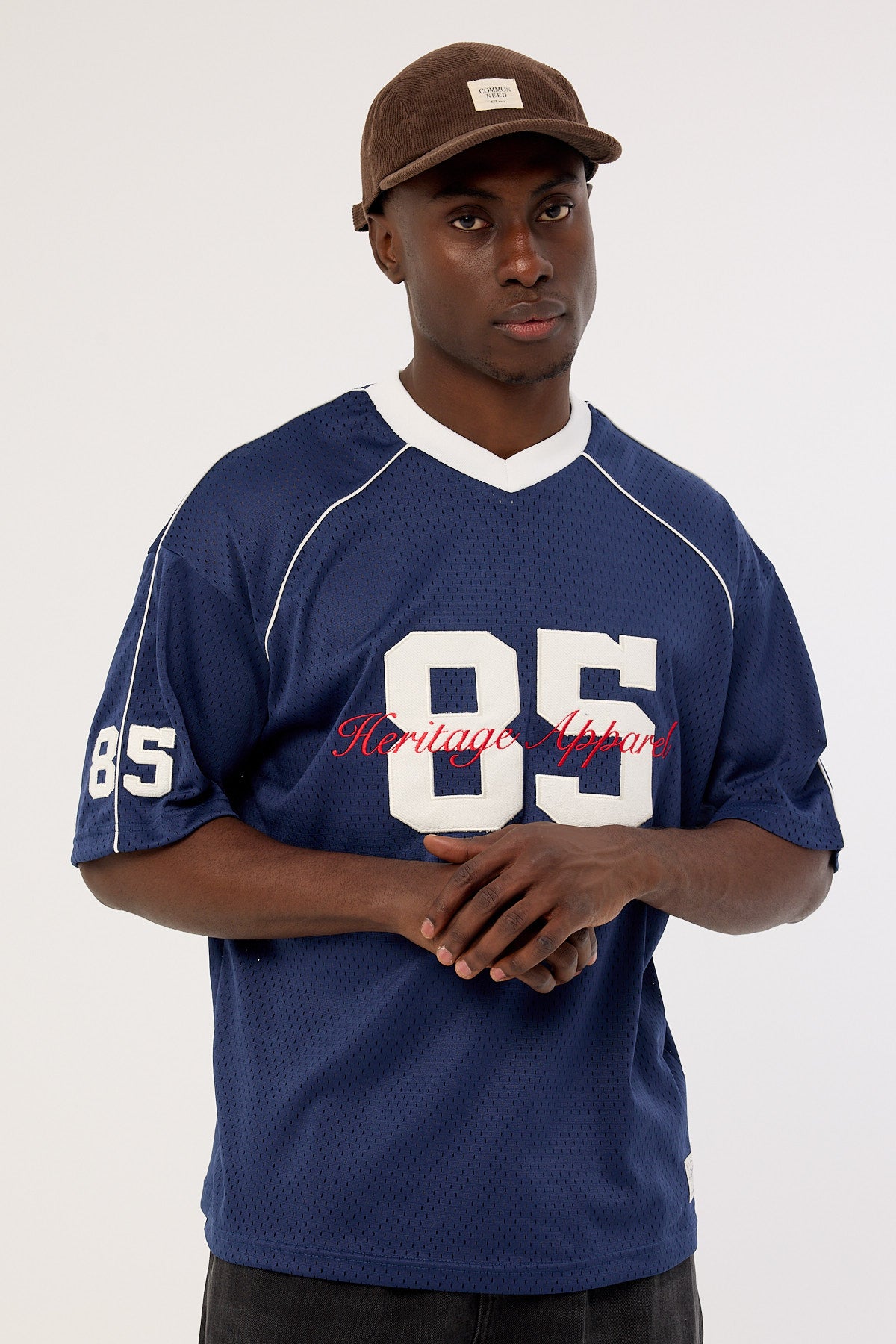 Common Need Jackson V-Neck Jersey Navy