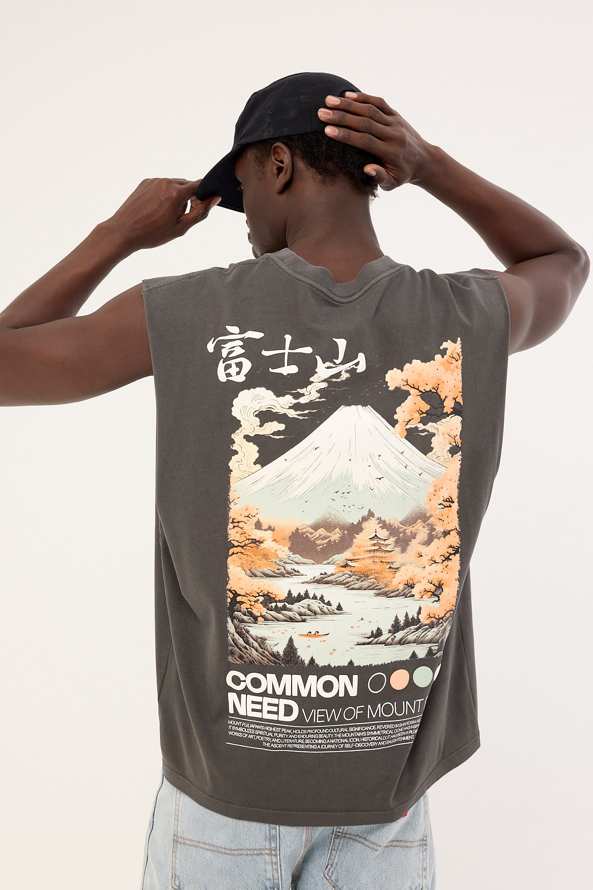 Common Need Fuji Muscle Tank Washed Black