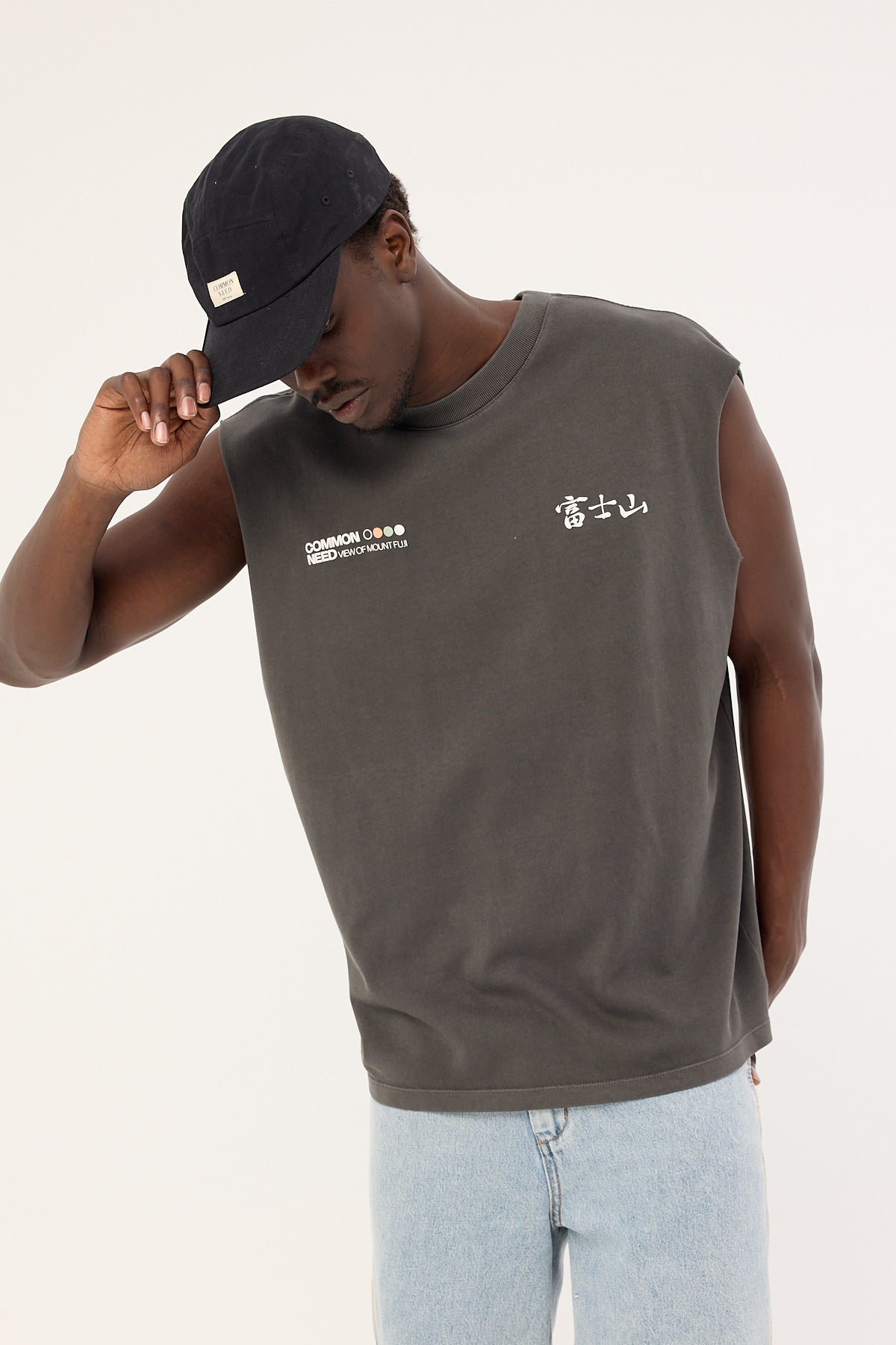 Common Need Fuji Muscle Tank Washed Black