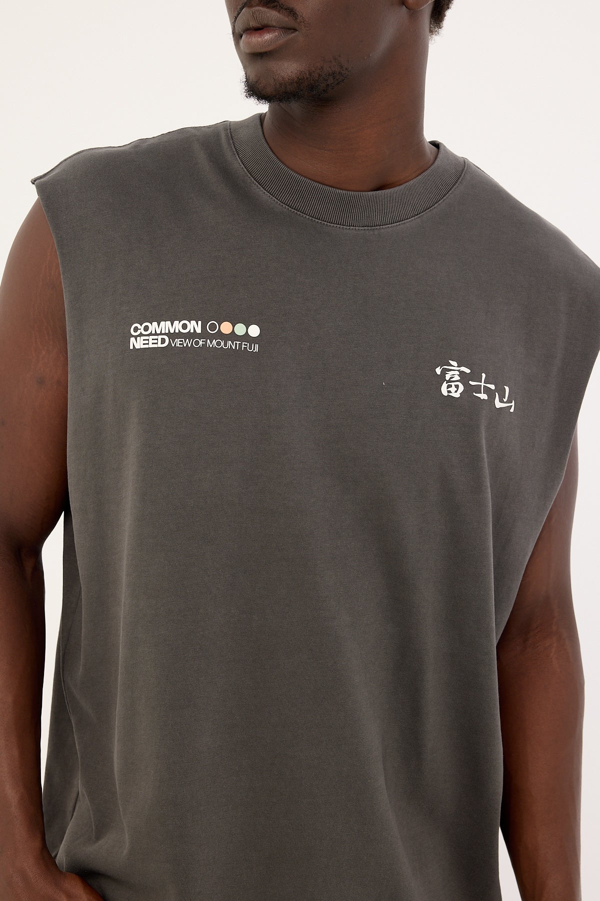 Common Need Fuji Muscle Tank Washed Black