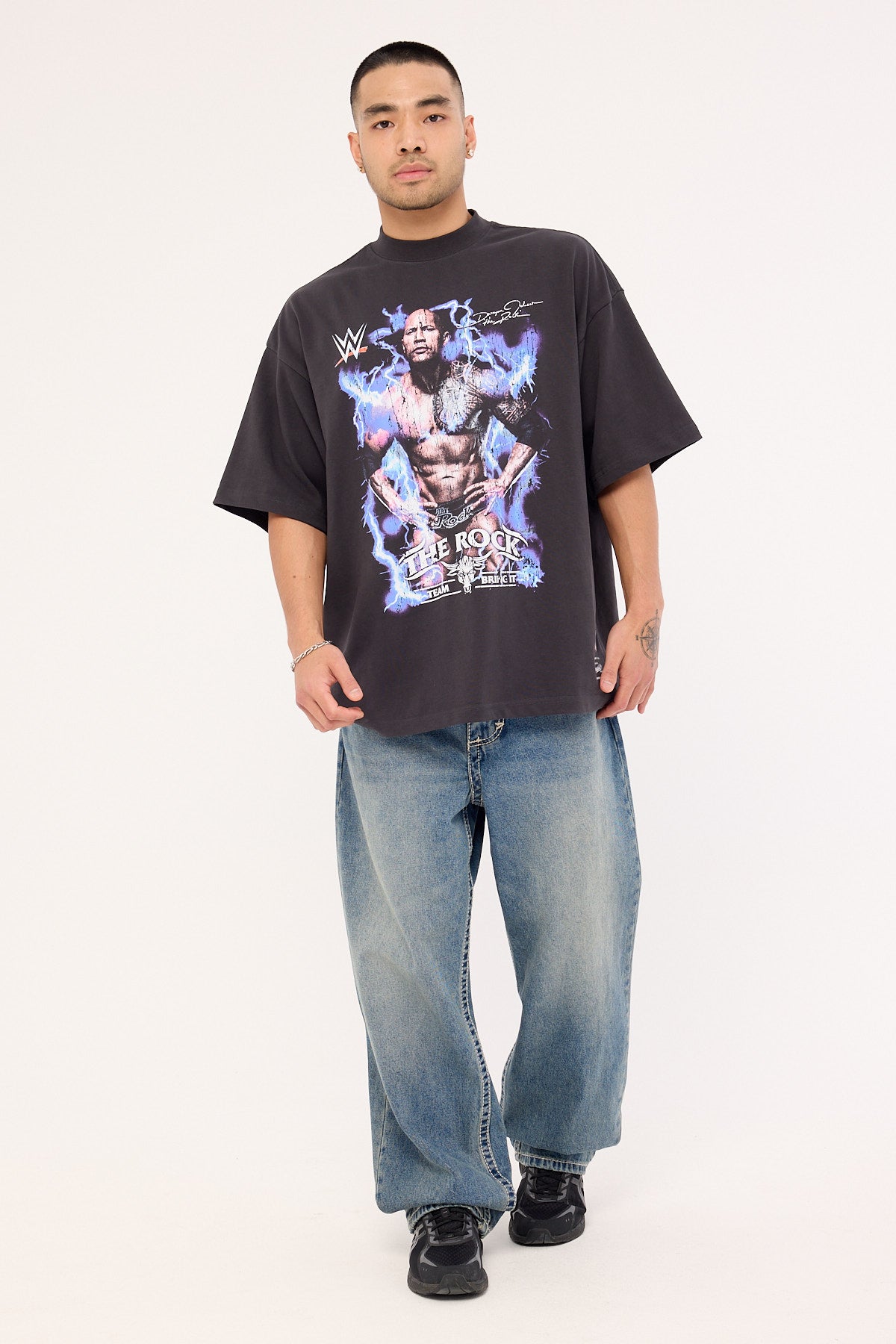 Mitchell & Ness The Rock Final Boss Oversize Boxy Tee Faded Black