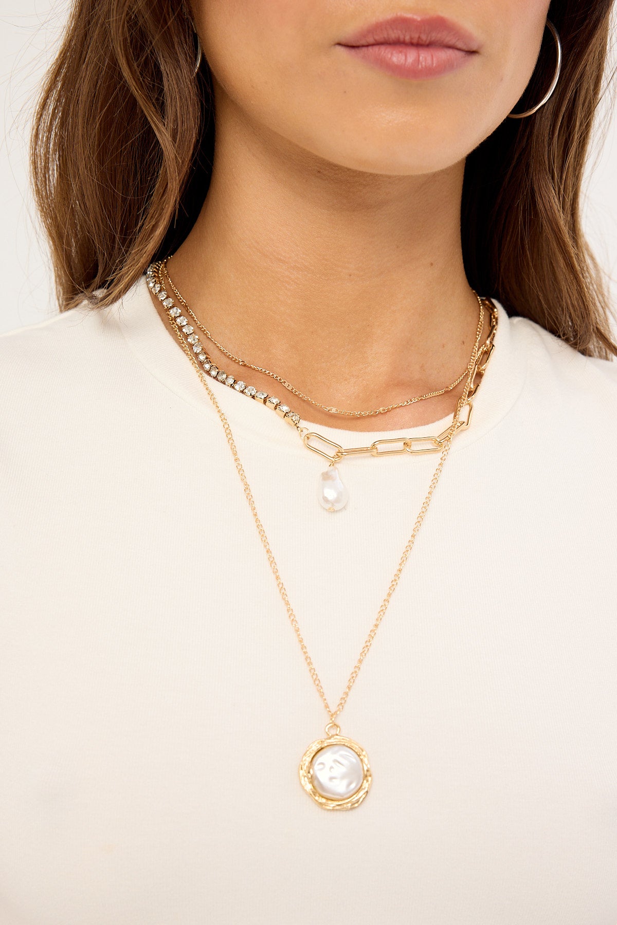 Token Lydia Pendant Necklace 3 Pack Gold