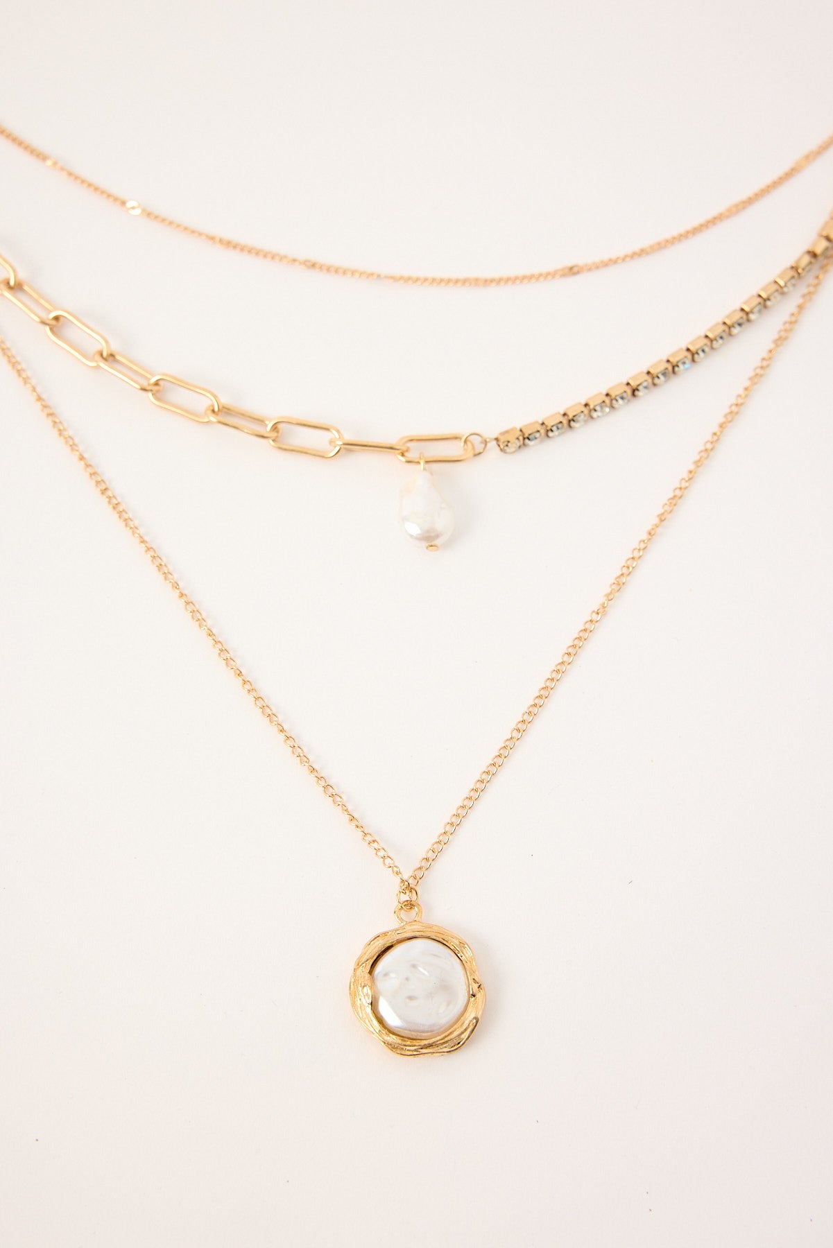 Token Lydia Pendant Necklace 3 Pack Gold