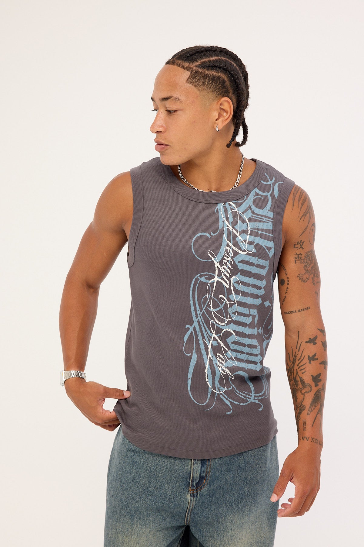 Neovision Posterboy Bound High Neck Tank Asphalt