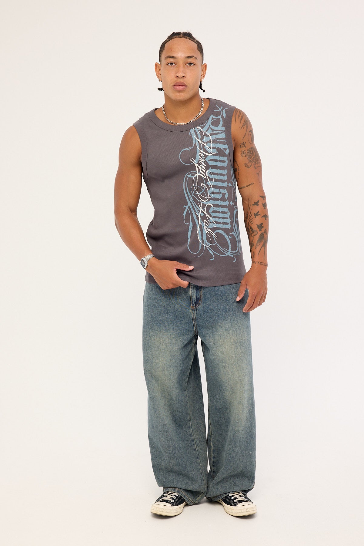Neovision Posterboy Bound High Neck Tank Asphalt