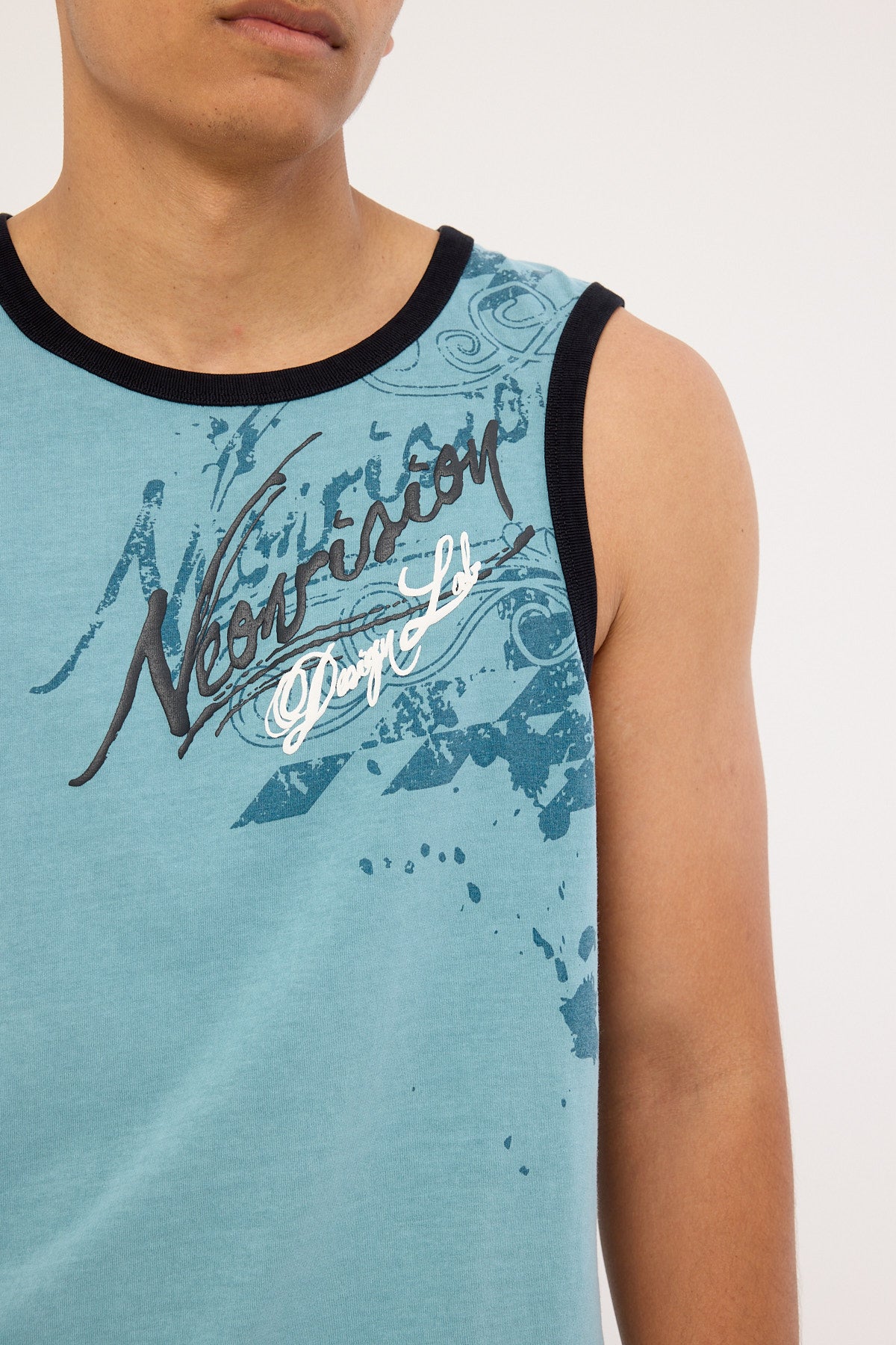 Neovision Wreckage Loose Singlet Tank Washed Aqua