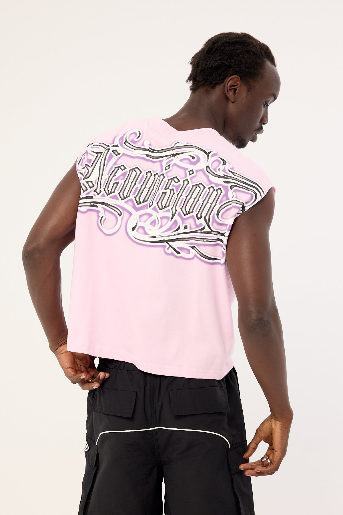 Neovision Grime Cropped Muscle Tank Candy Pink