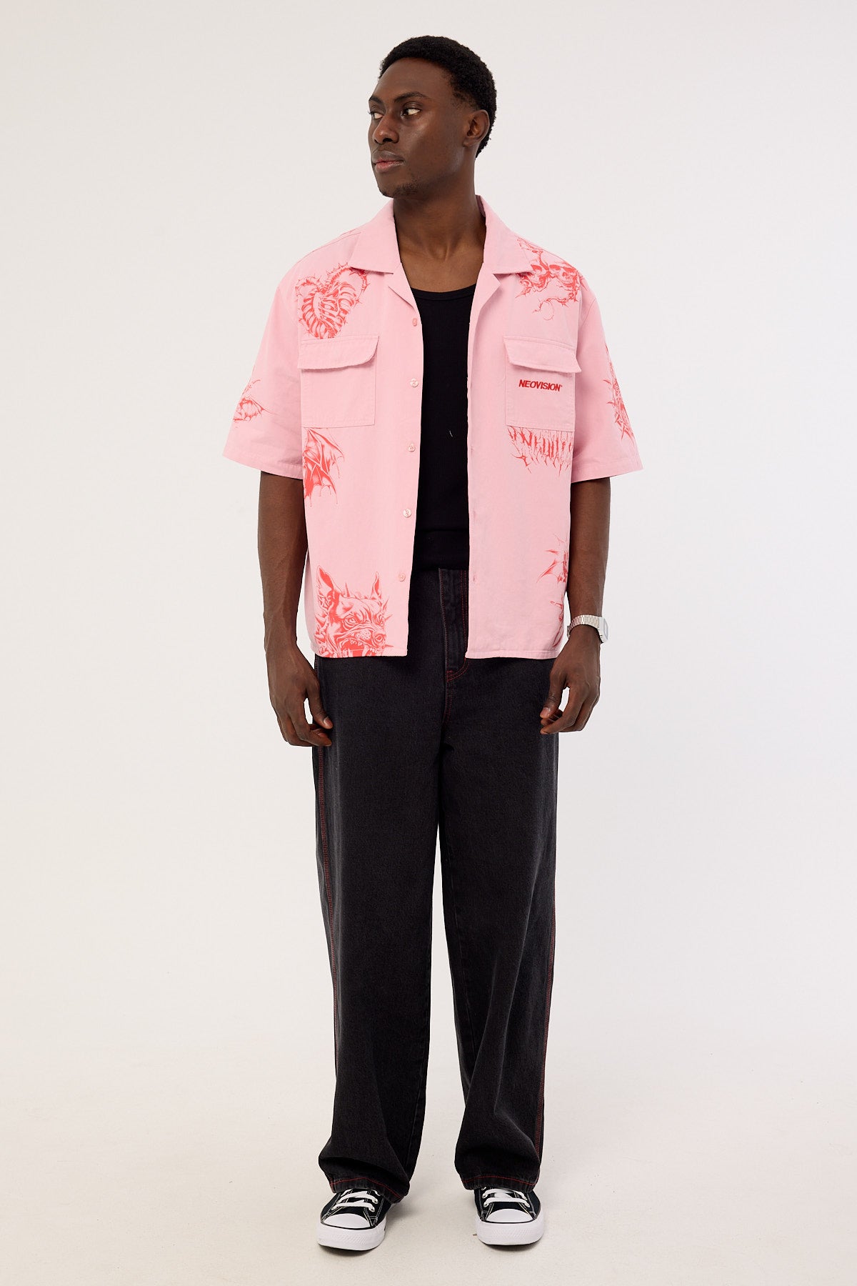 Neovision Deadset Boxy Cropped Resort Shirt Pink