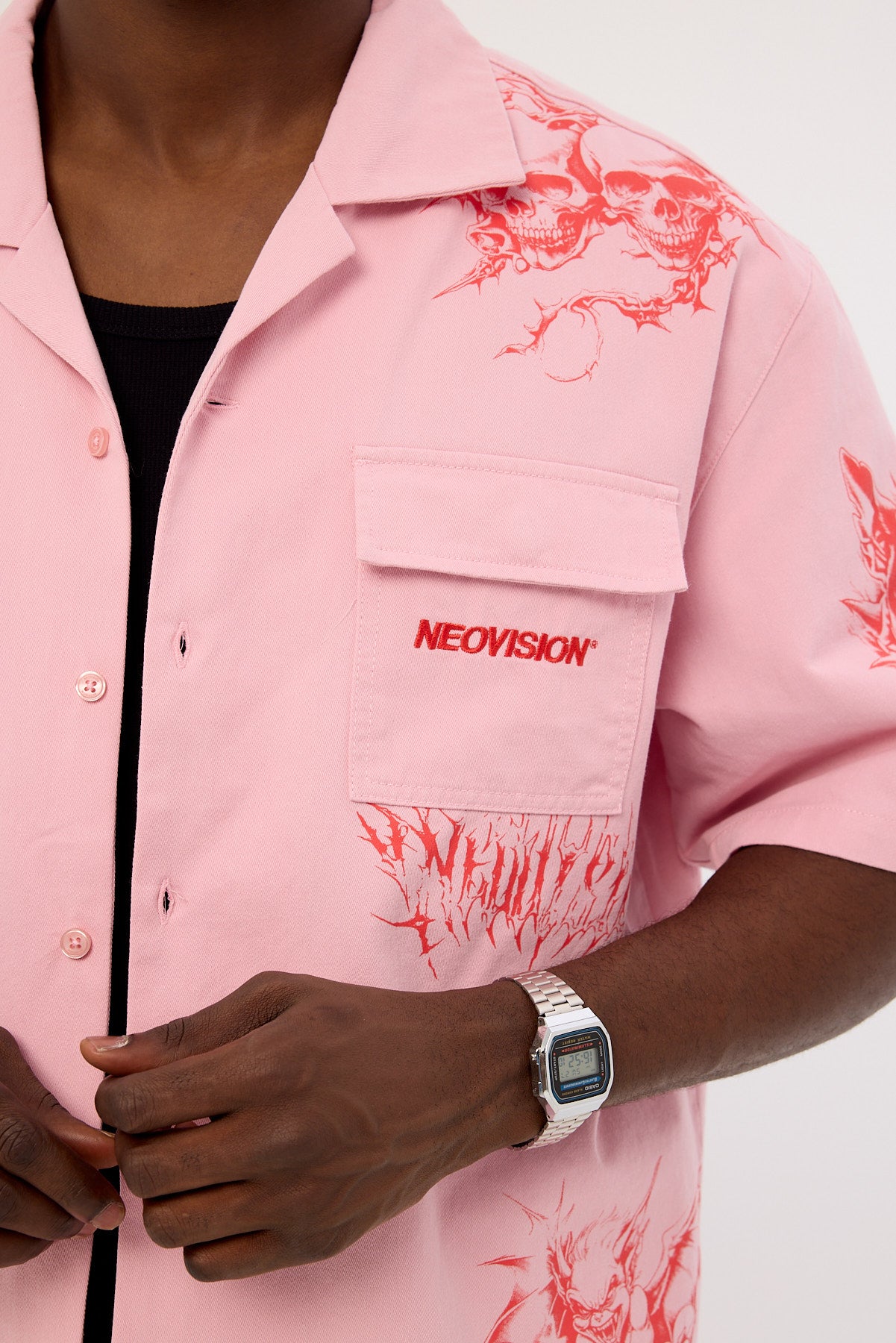 Neovision Deadset Boxy Cropped Resort Shirt Pink