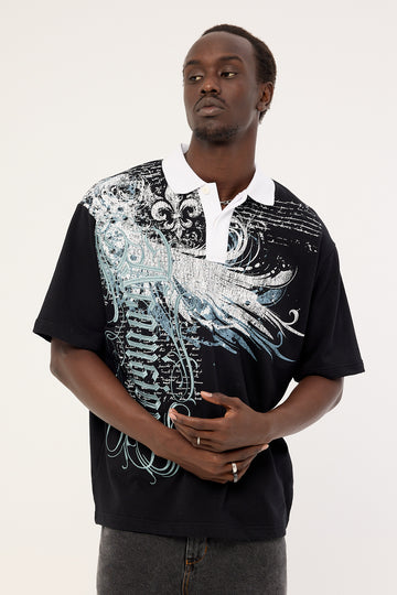 Neovision Soar Short Sleeve Rugby Polo Black