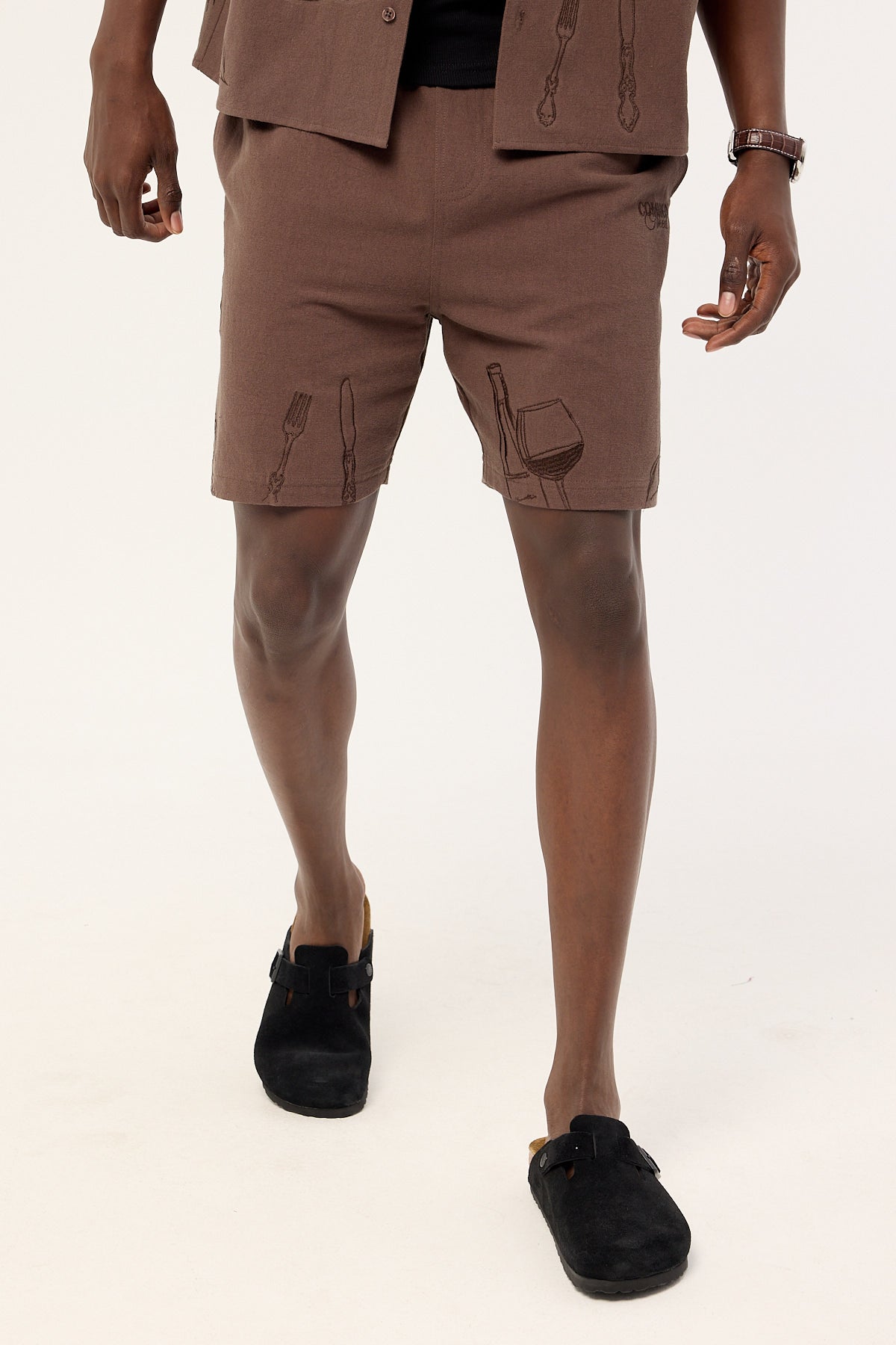 Common Need Alfresco Elastic Waist Short Brown