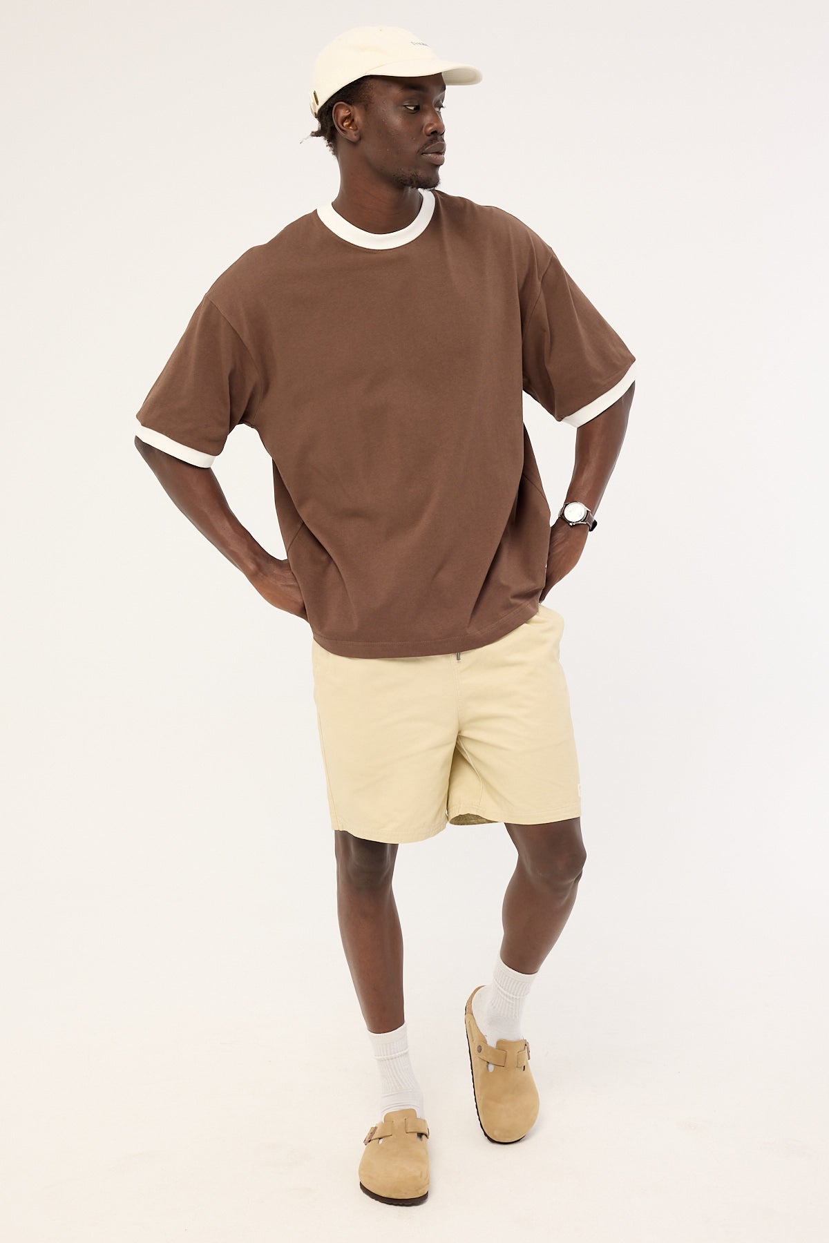 Common Need Habitat Elastic Waist Short Washed Off White