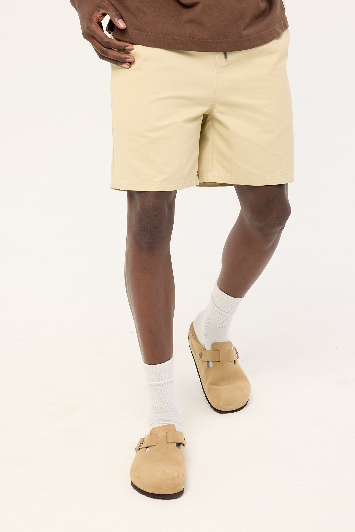 Common Need Habitat Elastic Waist Short Washed Off White