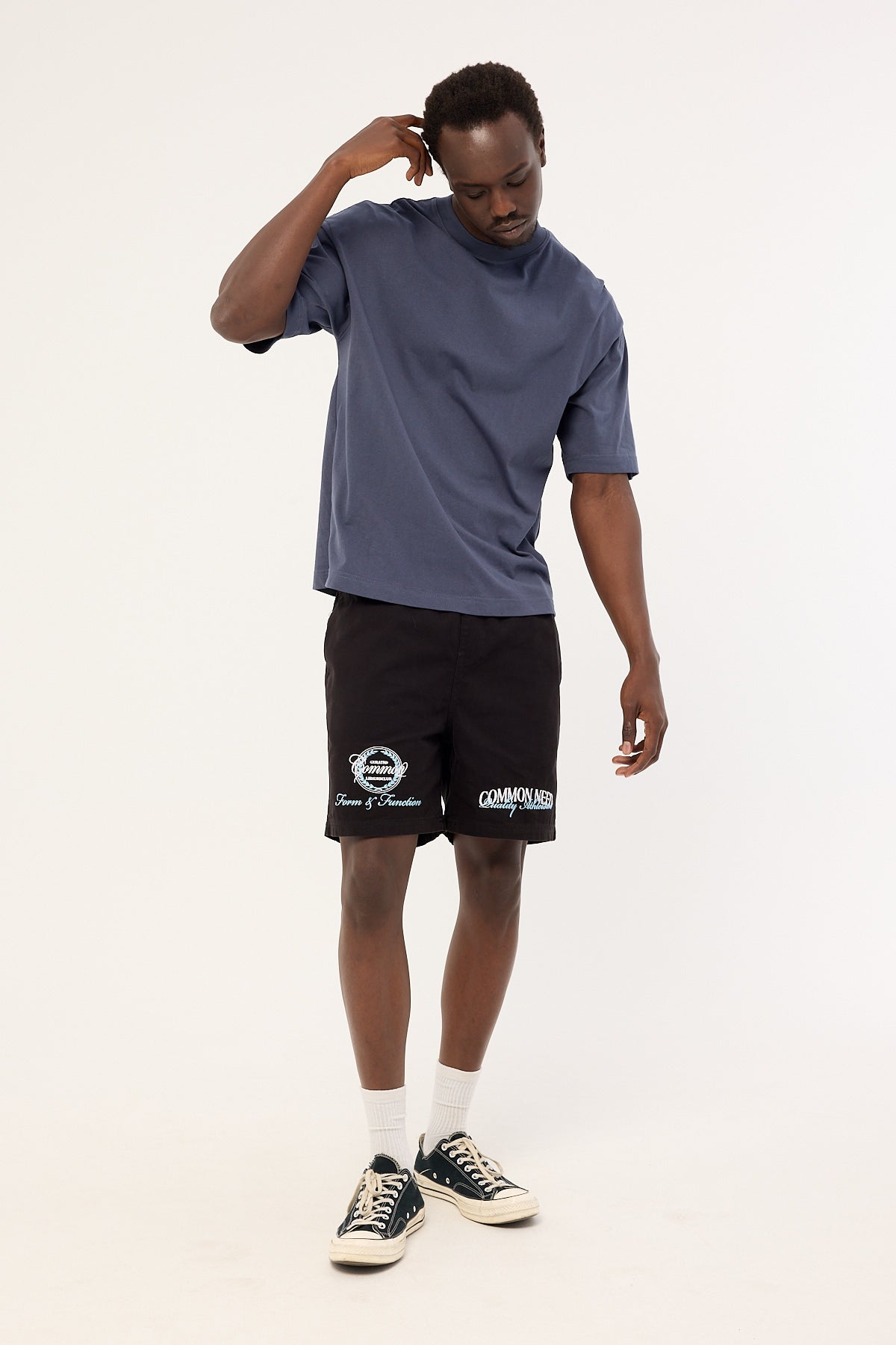 Common Need Enroll Elastic Waist Short Black