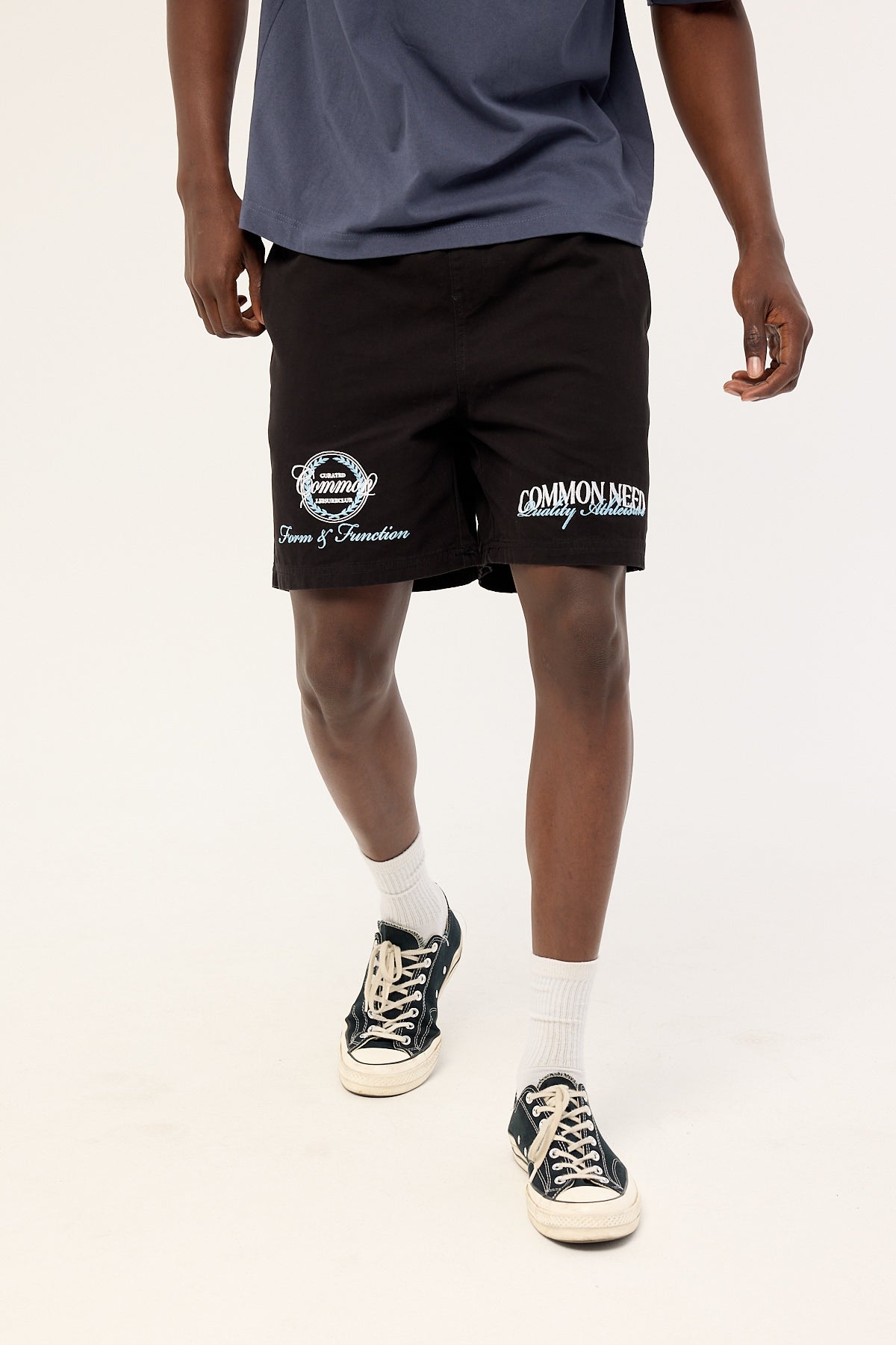 Common Need Enroll Elastic Waist Short Black