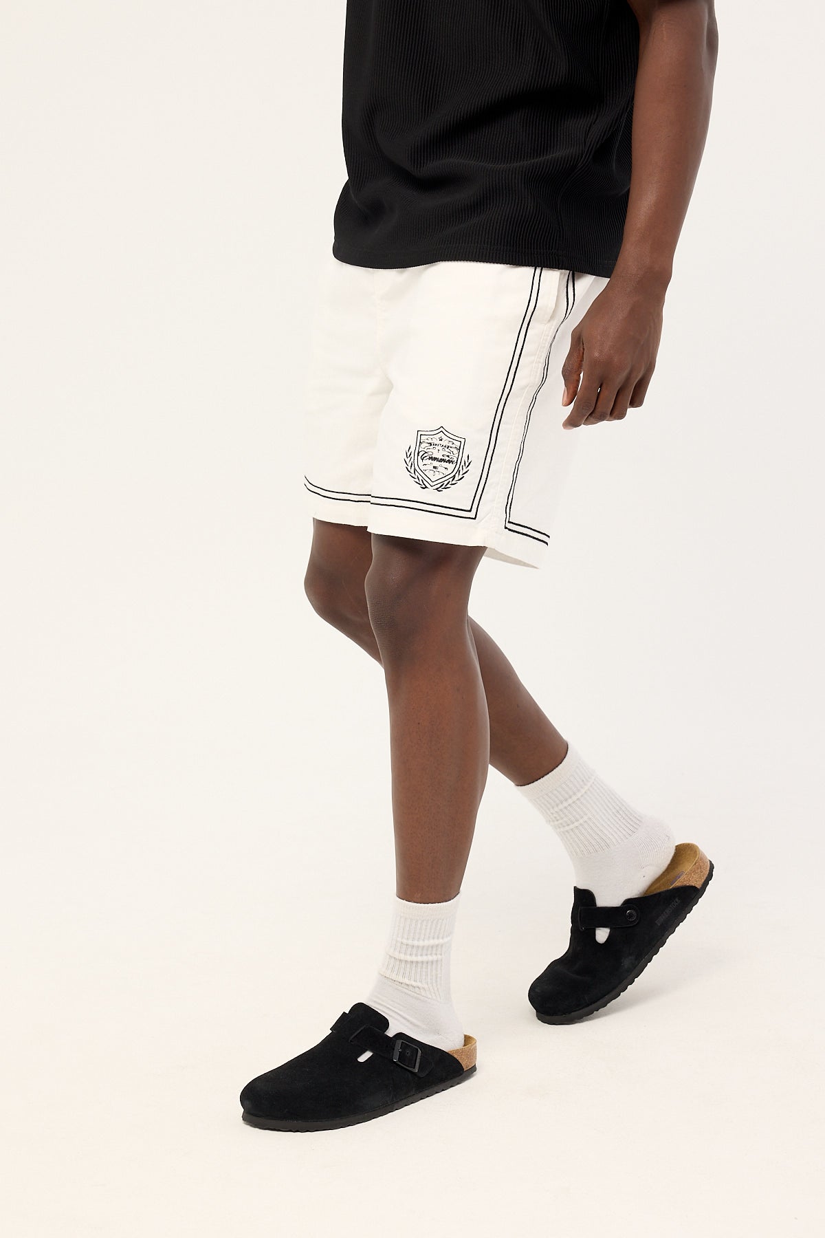 Common Need Token Elastic Waist Short White