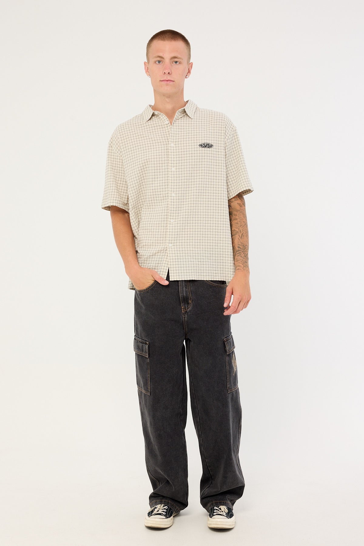 Xlarge Baggy Cargo Bull Denim 91 Pant Washed Black