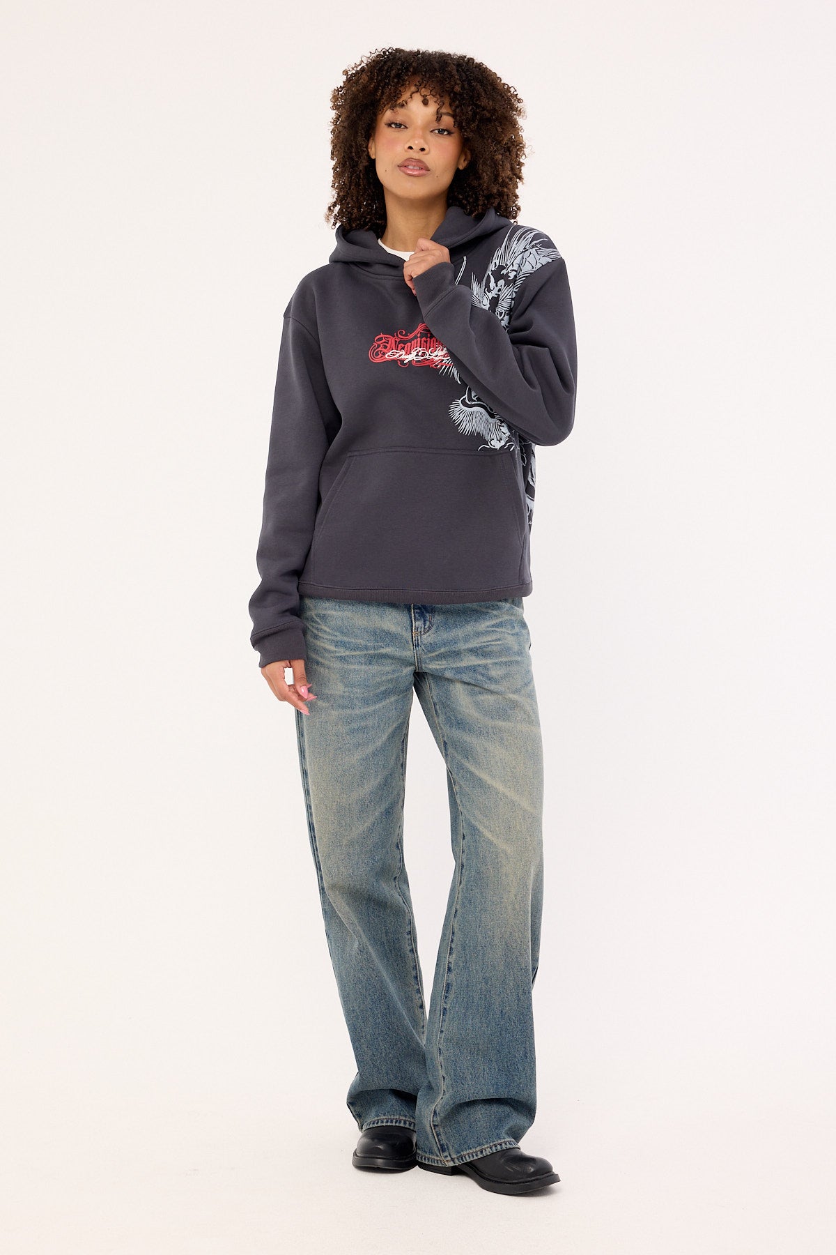 Neovision Yokai Relaxed Hoodie Washed Black