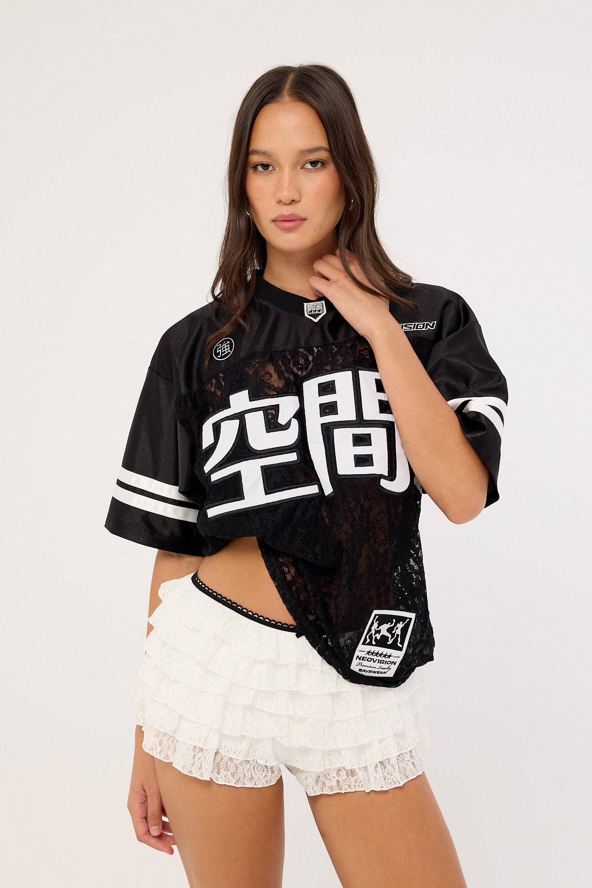 Neovision Netrif Lace V Neck Jersey Black