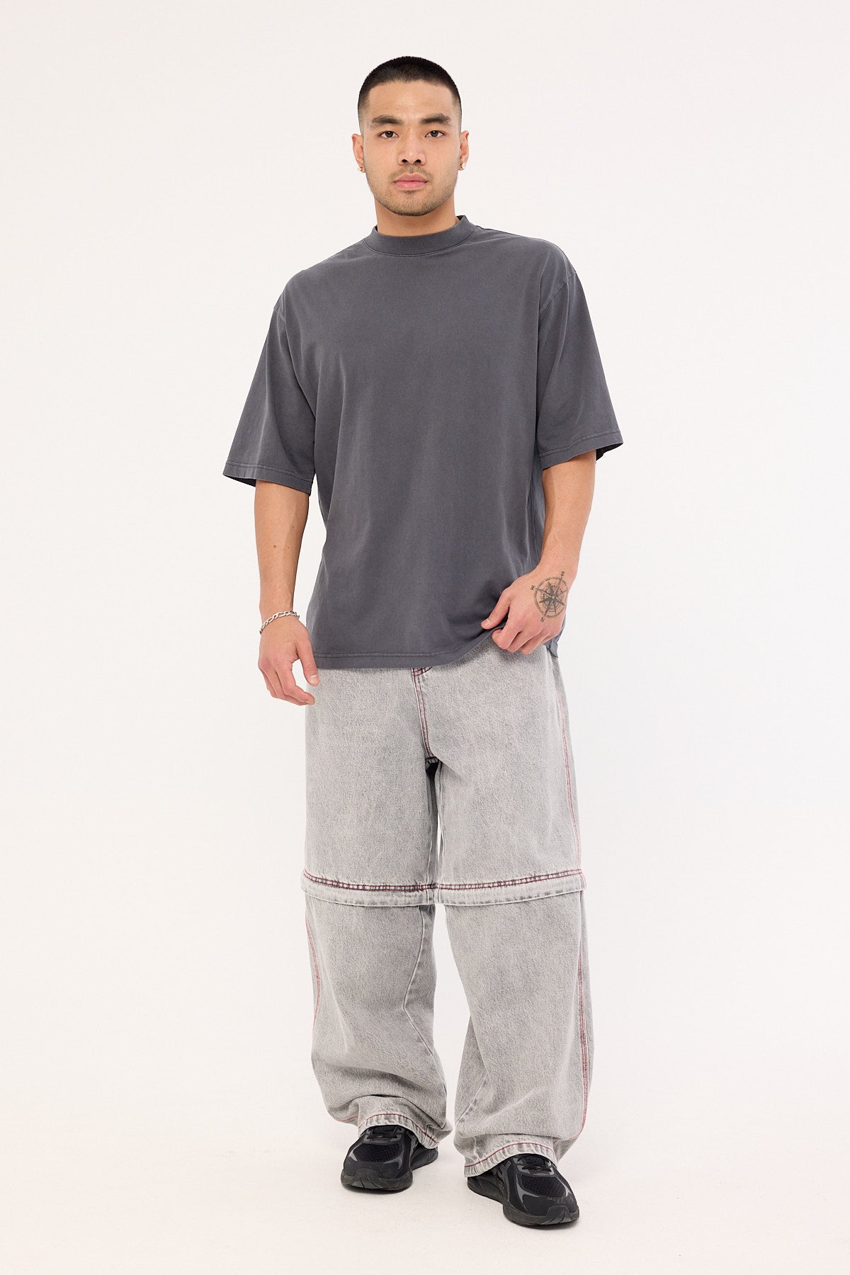 Neovision Krook Zip Off Behemoth Super Baggy Jean Light Grey