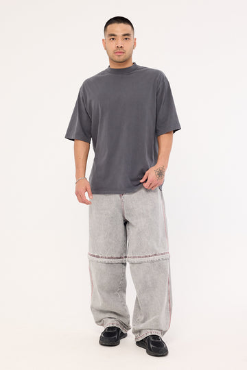 Neovision Krook Zip Off Behemoth Super Baggy Jean Light Grey