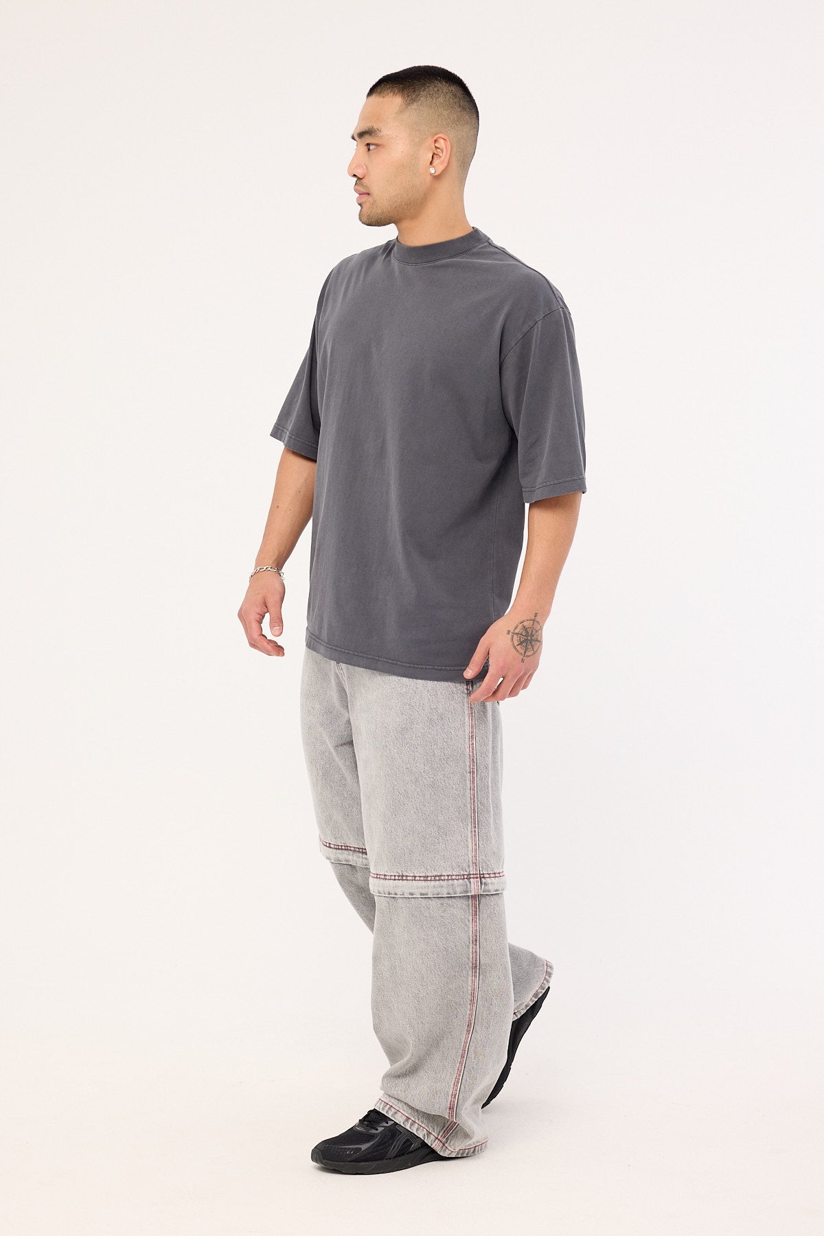 Neovision Krook Zip Off Behemoth Super Baggy Jean Light Grey