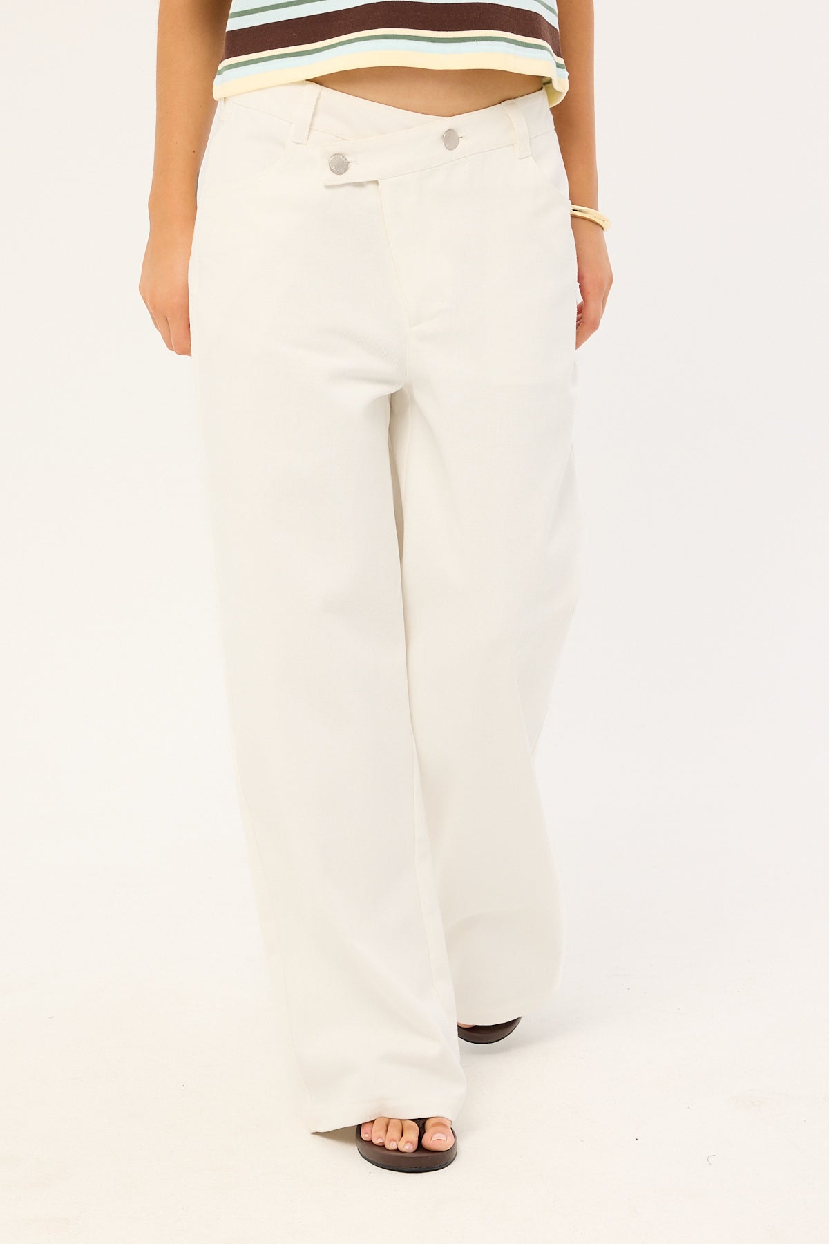 Luck & Trouble Romy Asymmetrical Drop Waistband White
