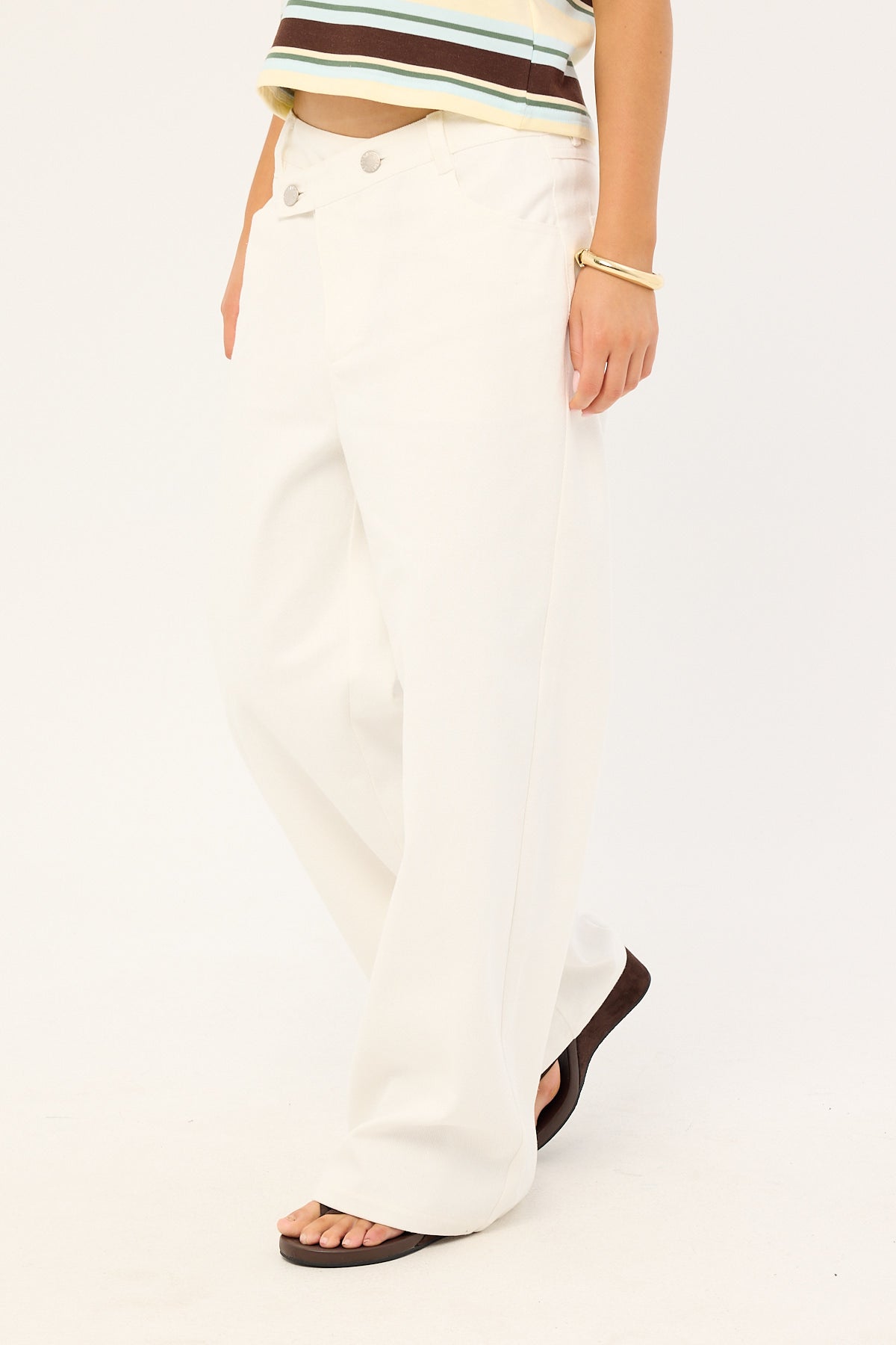 Luck & Trouble Romy Asymmetrical Drop Waistband White