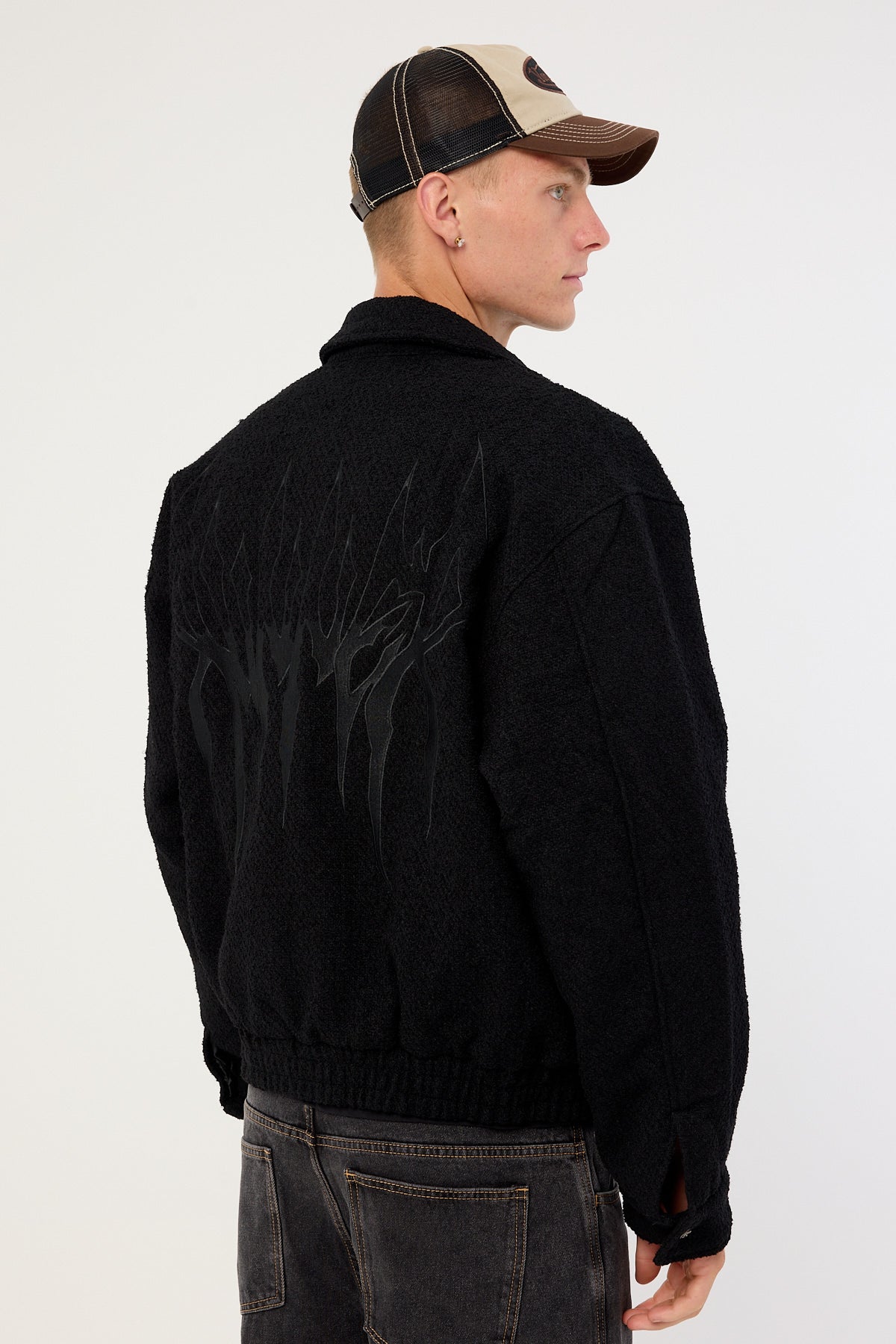 Front Runner Boucle Bomber Jacket Black