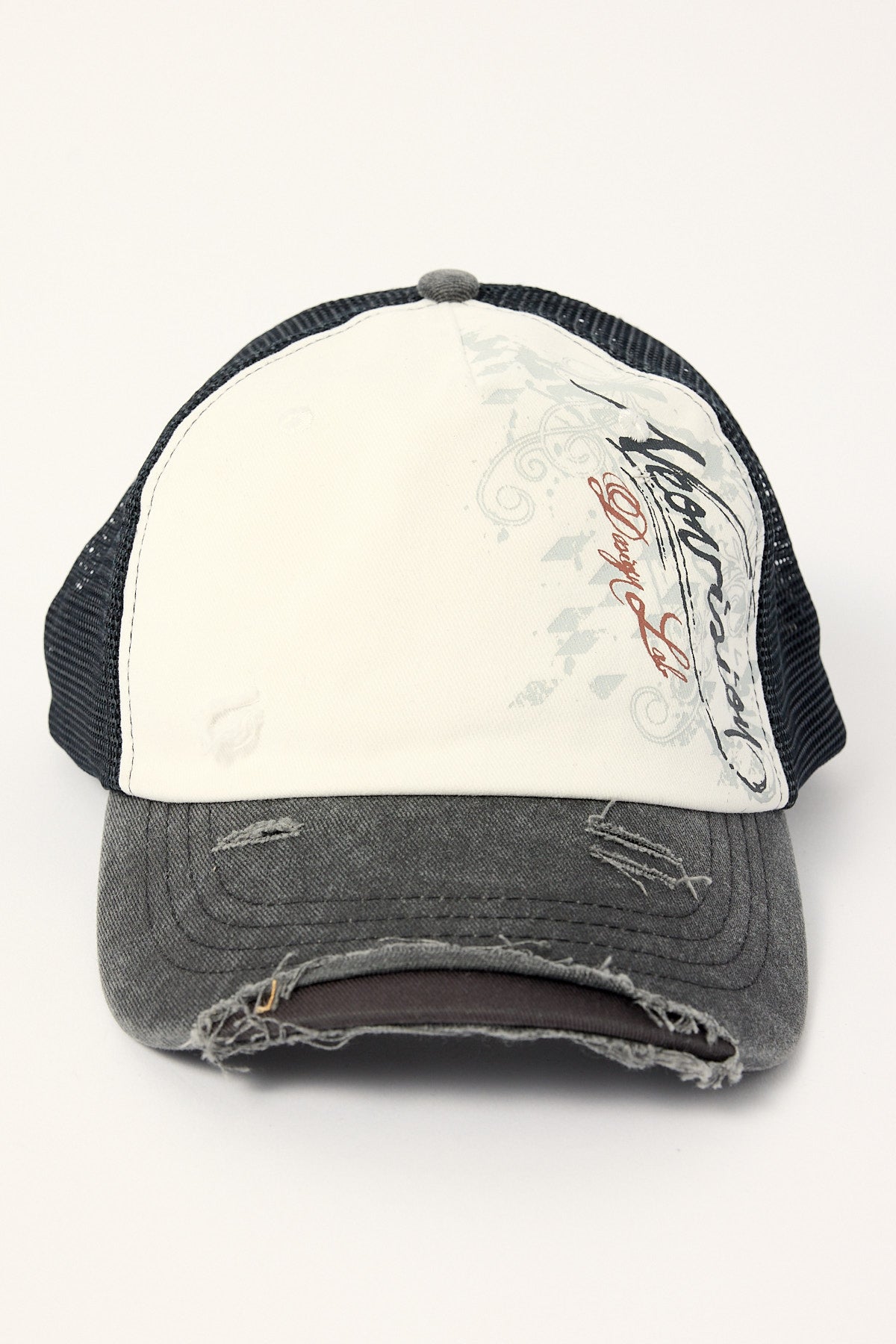 Neovision Wreckage Distressed Trucker Cap Washed Black/White