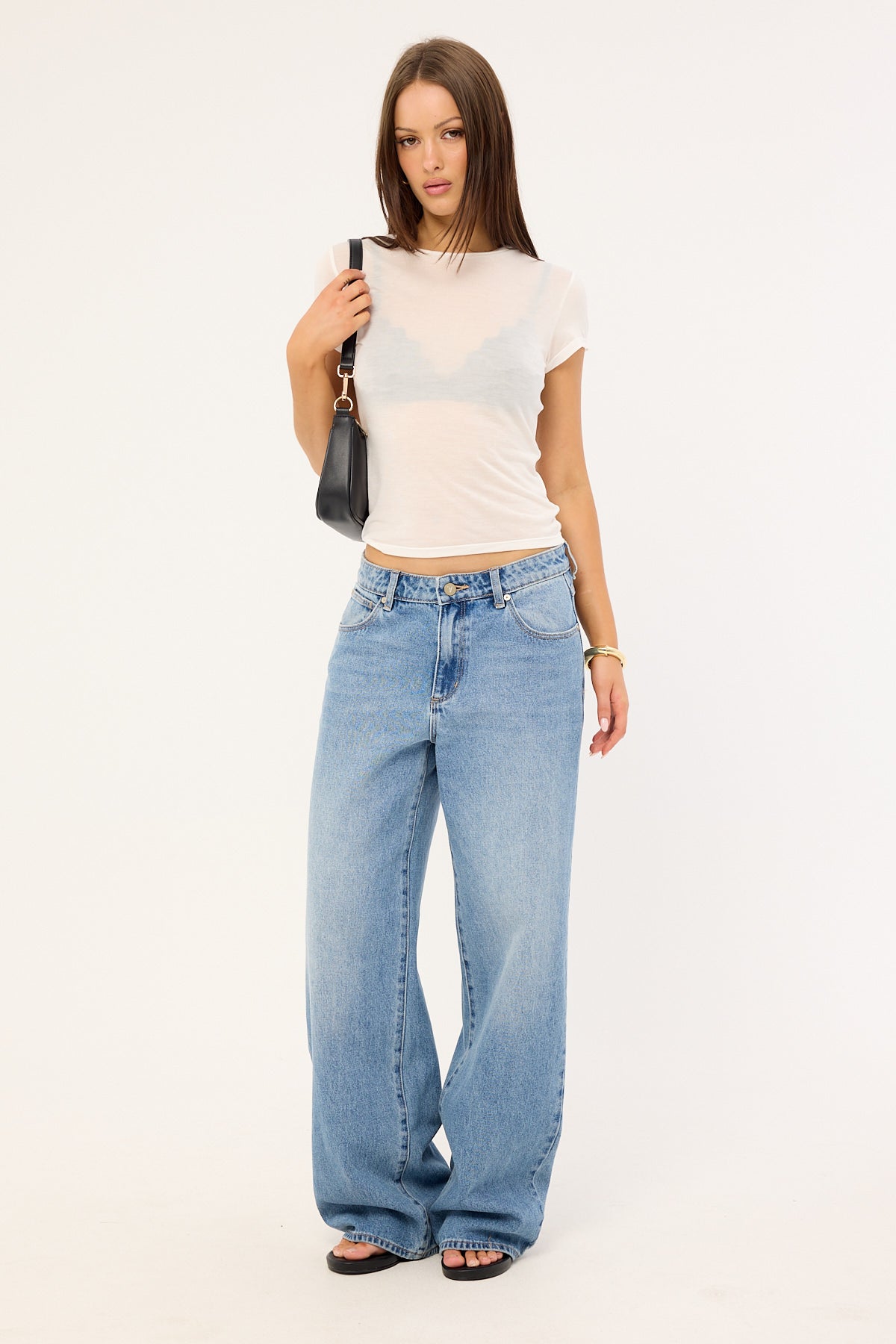 Luck & Trouble Sheer Baby Tee White