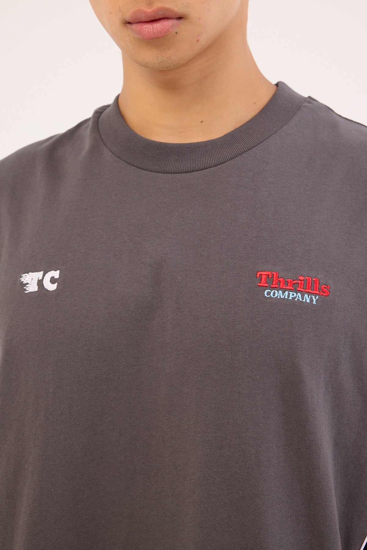 Thrills Beginning Anarchy Box Fit Oversize Cropped Muscle Tee Merch Black