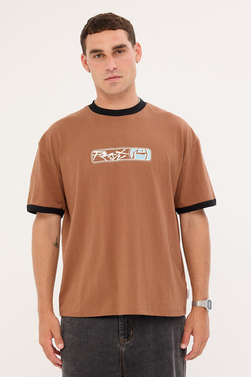 Rusty Riot Cropped Ringer Tee Pinecone