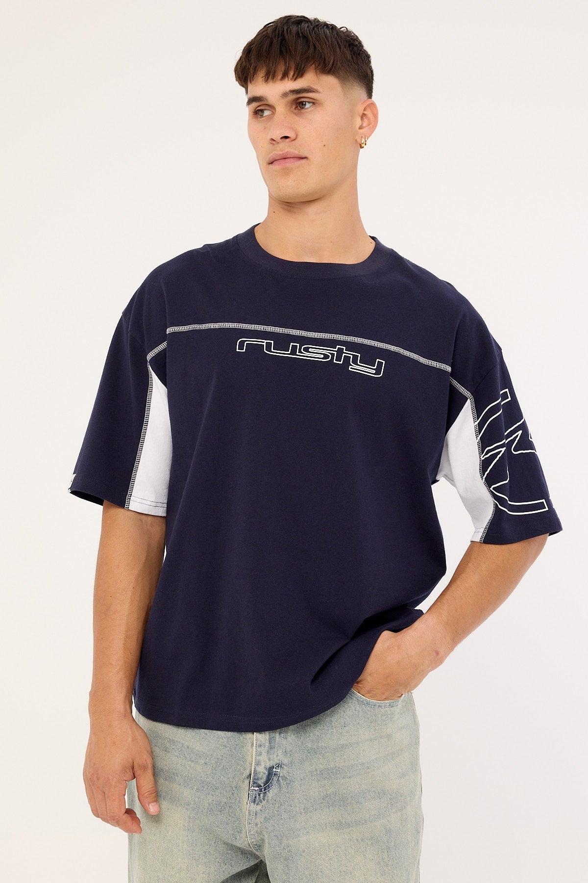 Rusty Cyberwave 2.0-? Tee Navy Blue