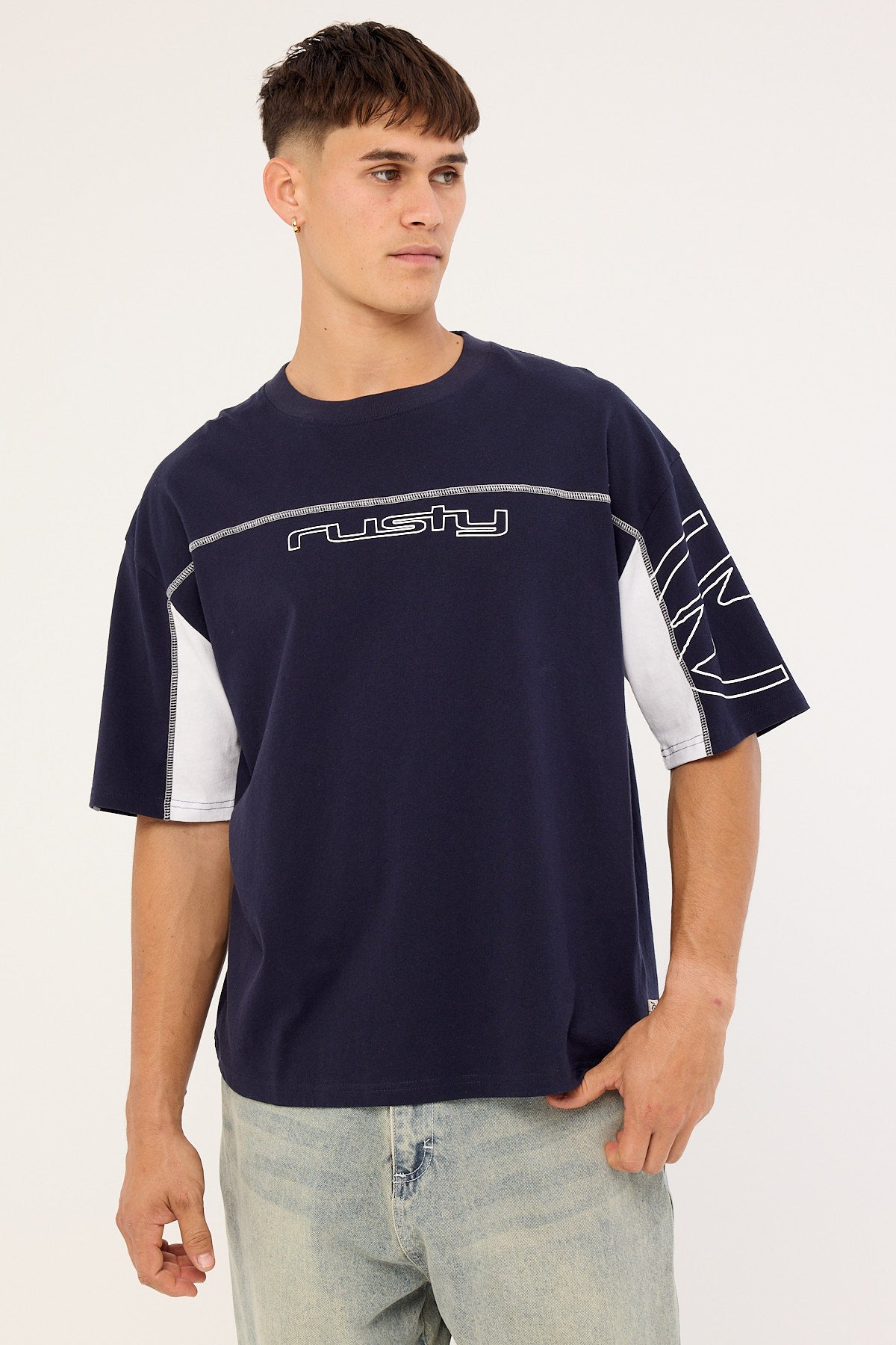 Rusty Cyberwave 2.0-? Tee Navy Blue