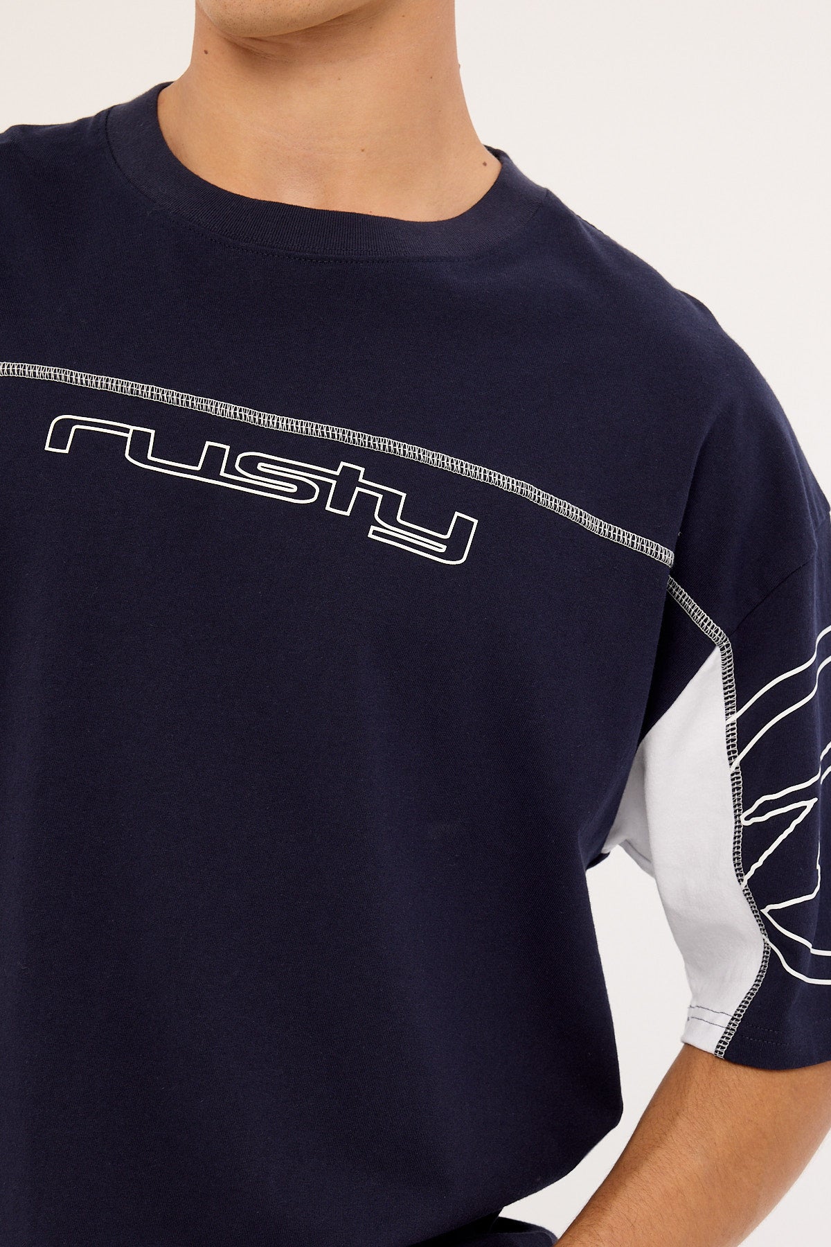 Rusty Cyberwave 2.0-? Tee Navy Blue