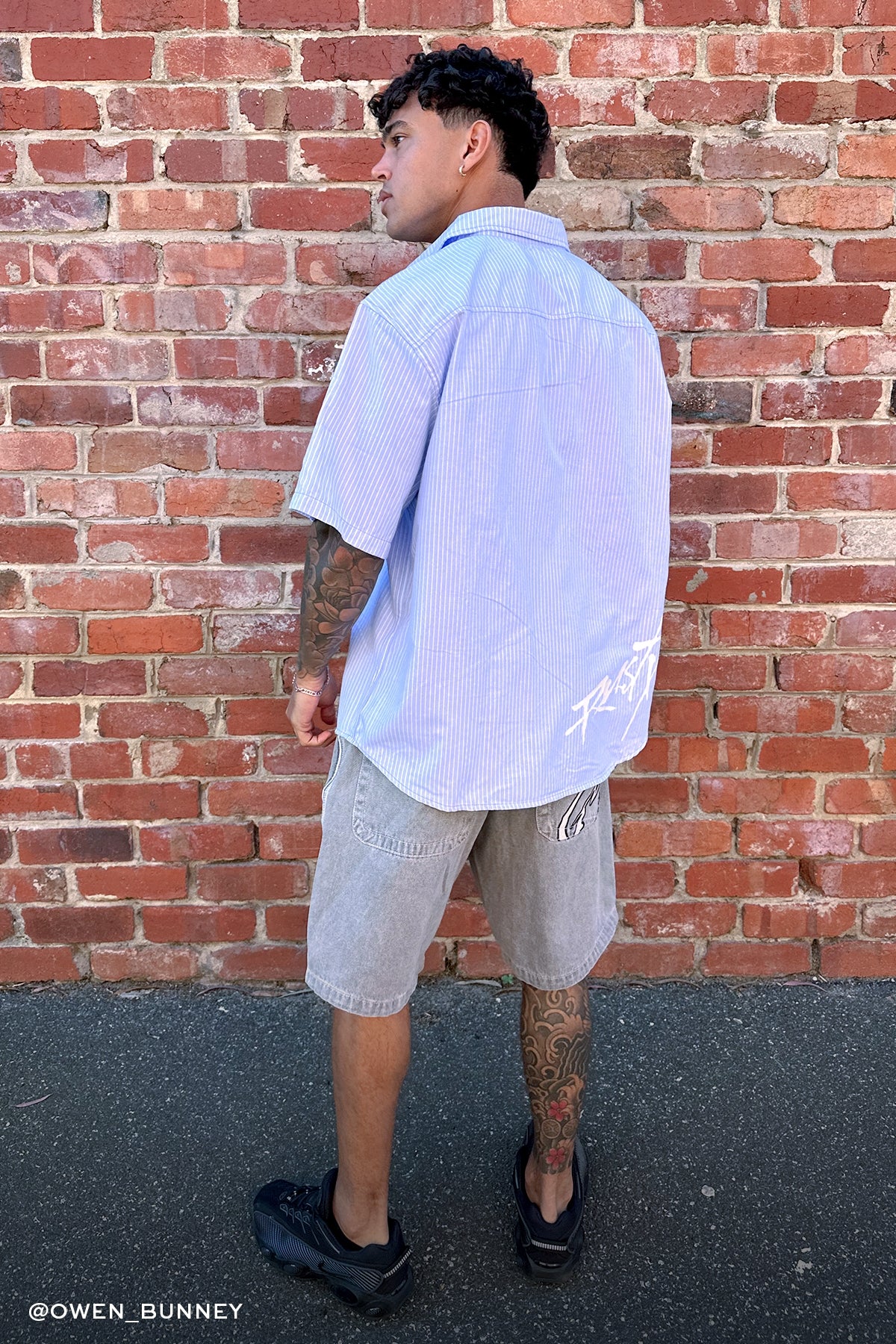 Rusty Hoodus Pinstripe Shirt Sky Blue