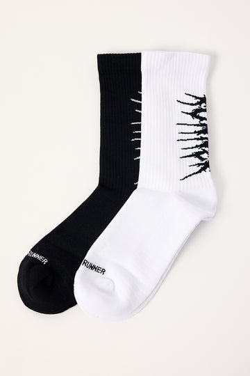 Front Runner Fracture Socks 2 Pack Black/White