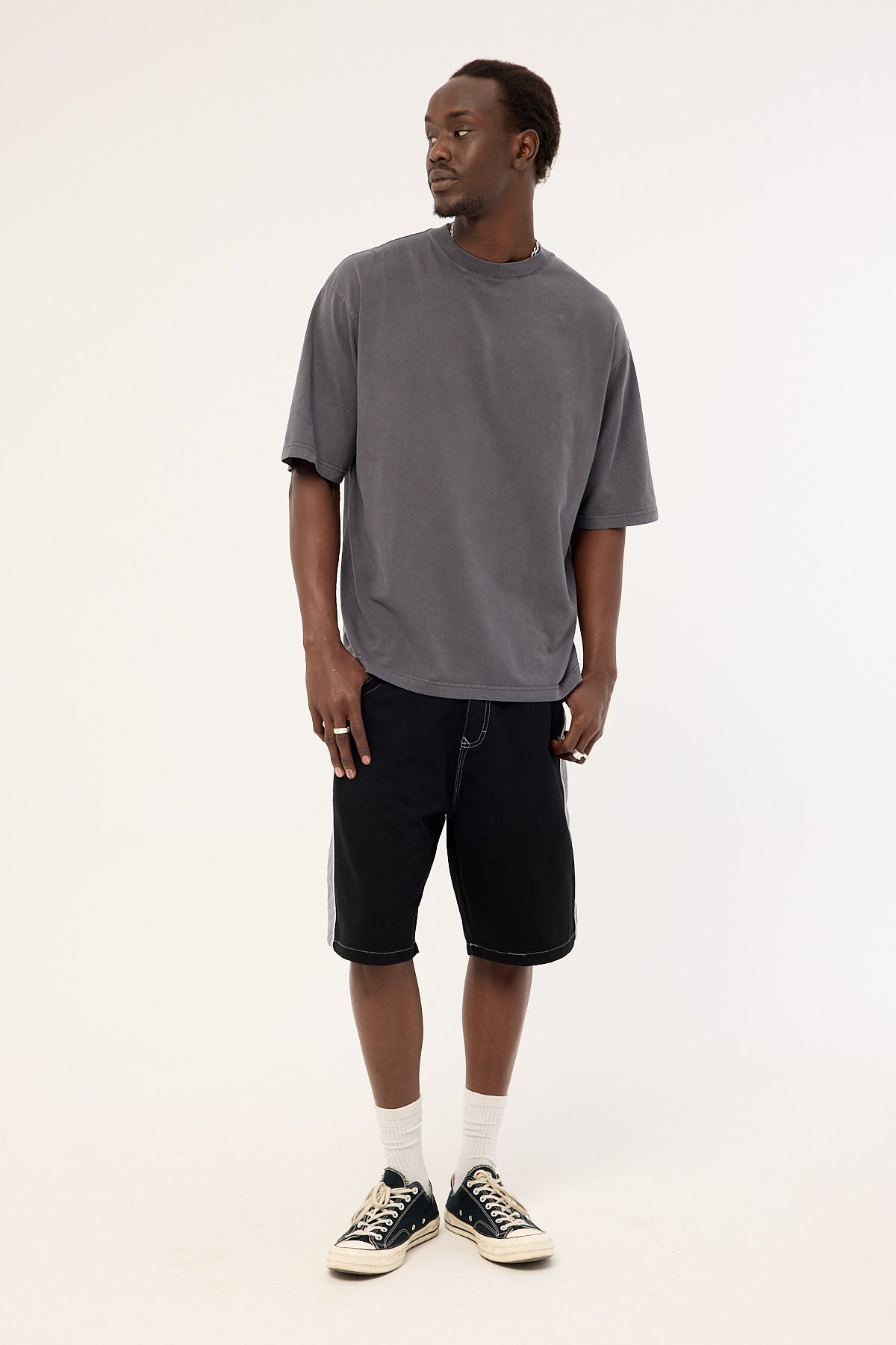 Rusty Flip Lines Baggy Short Black