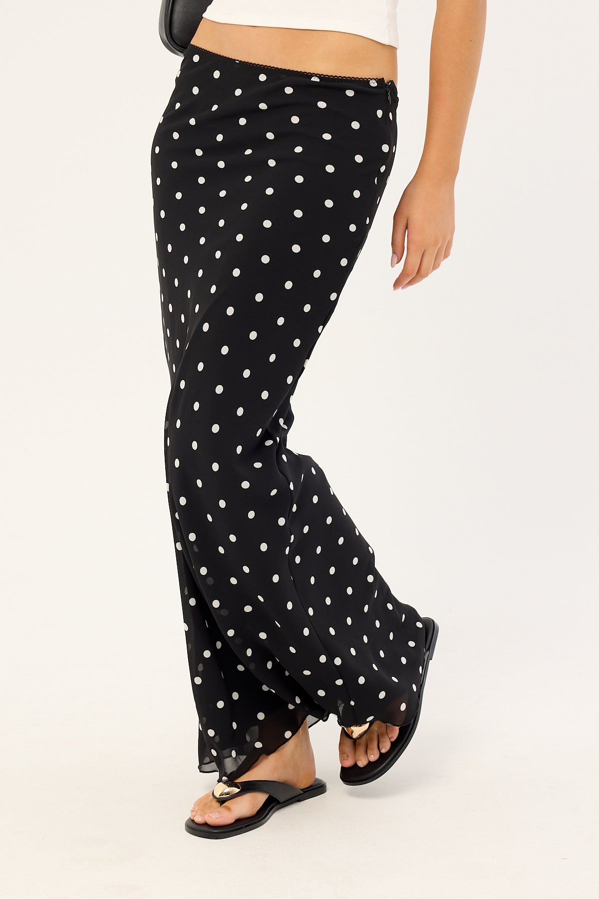 Perfect Stranger Polka Wish Maxi Skirt Black