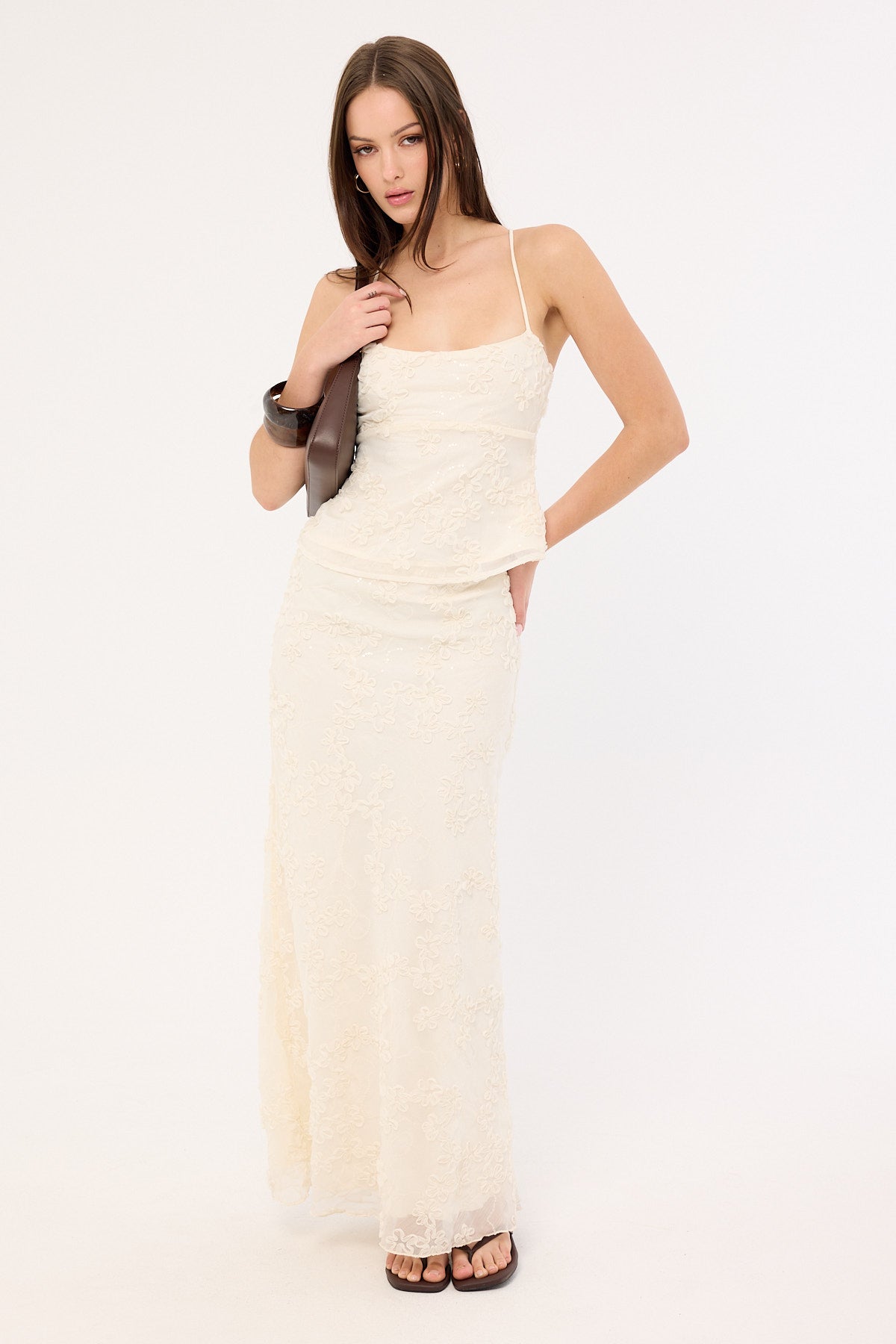 Luck & Trouble Nala Maxi Skirt Cream