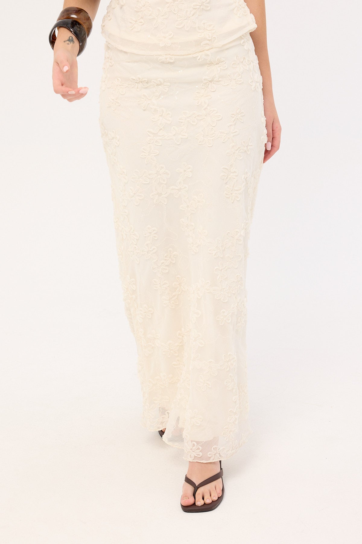 Luck & Trouble Nala Maxi Skirt Cream
