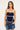 Rusty Demi Queen Fitted Cami Top Navy Blue &amp; White