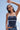 Rusty Demi Queen Fitted Cami Top Navy Blue &amp; White
