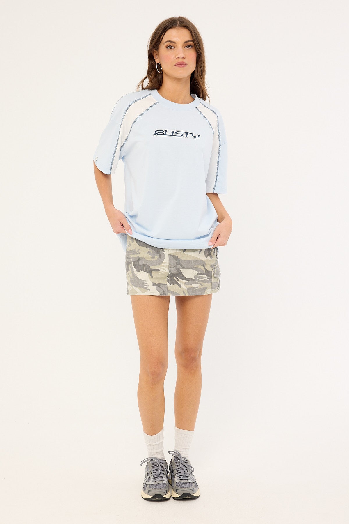 Rusty Wavers Tides Tee Retro Blue &amp; White