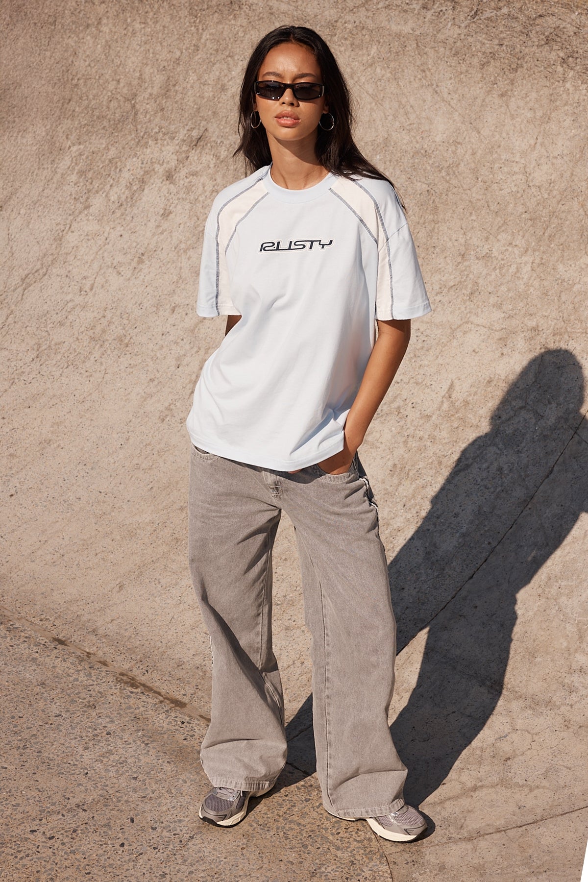 Rusty Wavers Tides Tee Retro Blue &amp; White