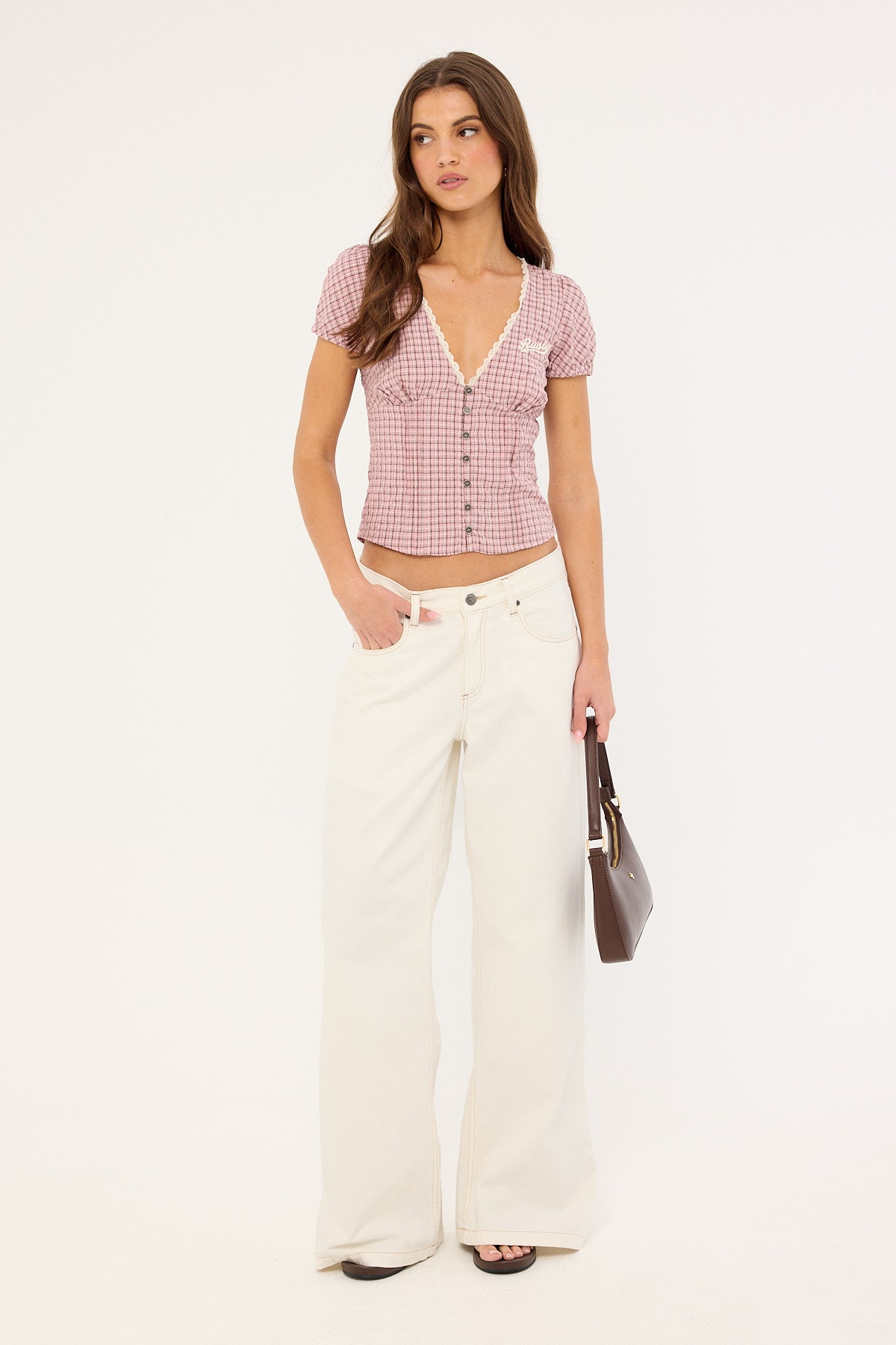 Rusty Athletica Wide Low Rise Jean White