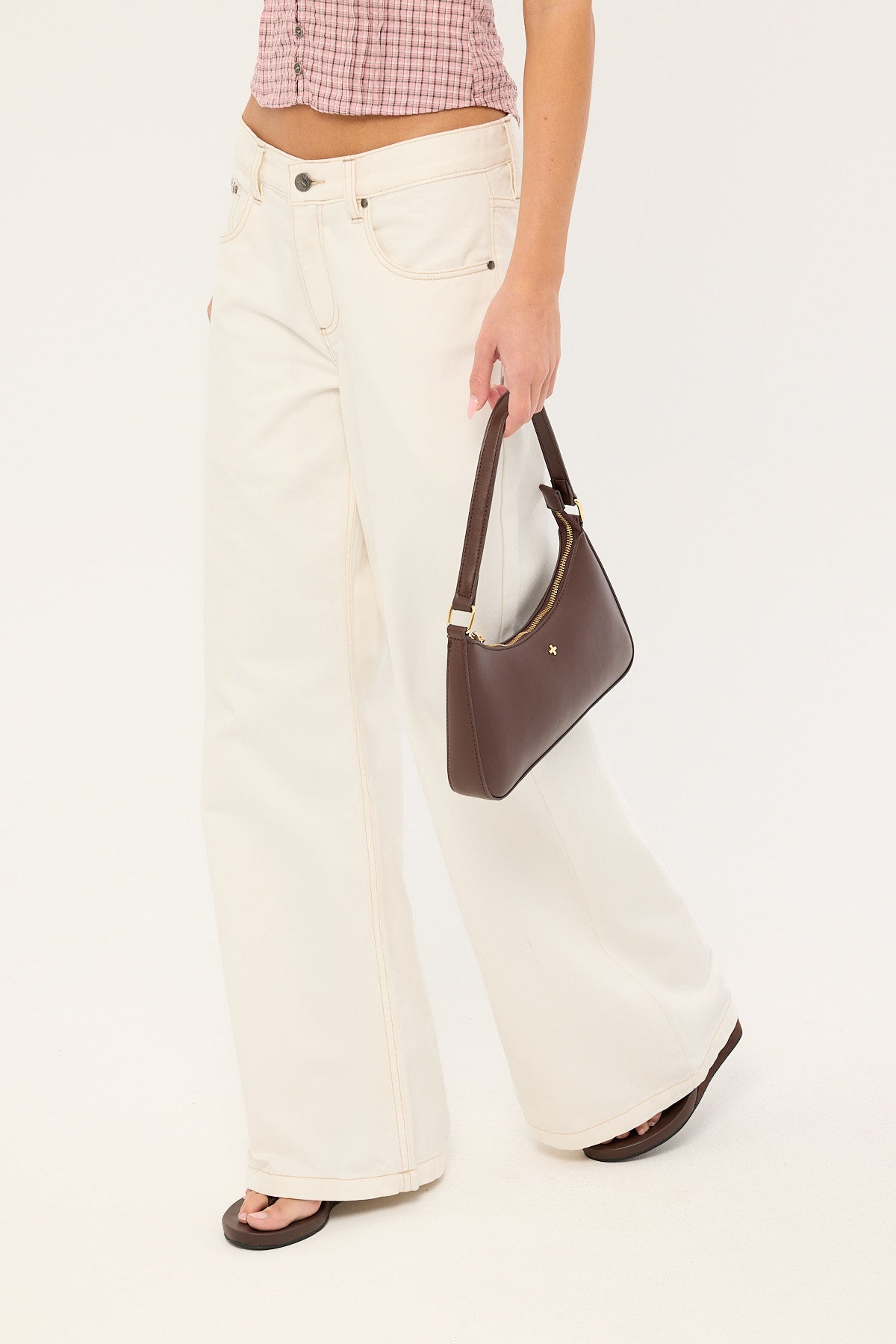 Rusty Athletica Wide Low Rise Jean White