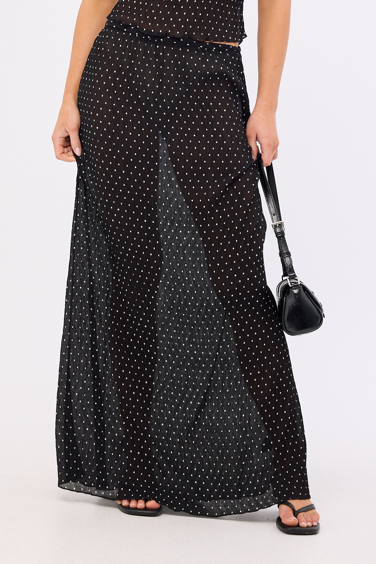 Lioness Ford Maxi Skirt Onyx Polka