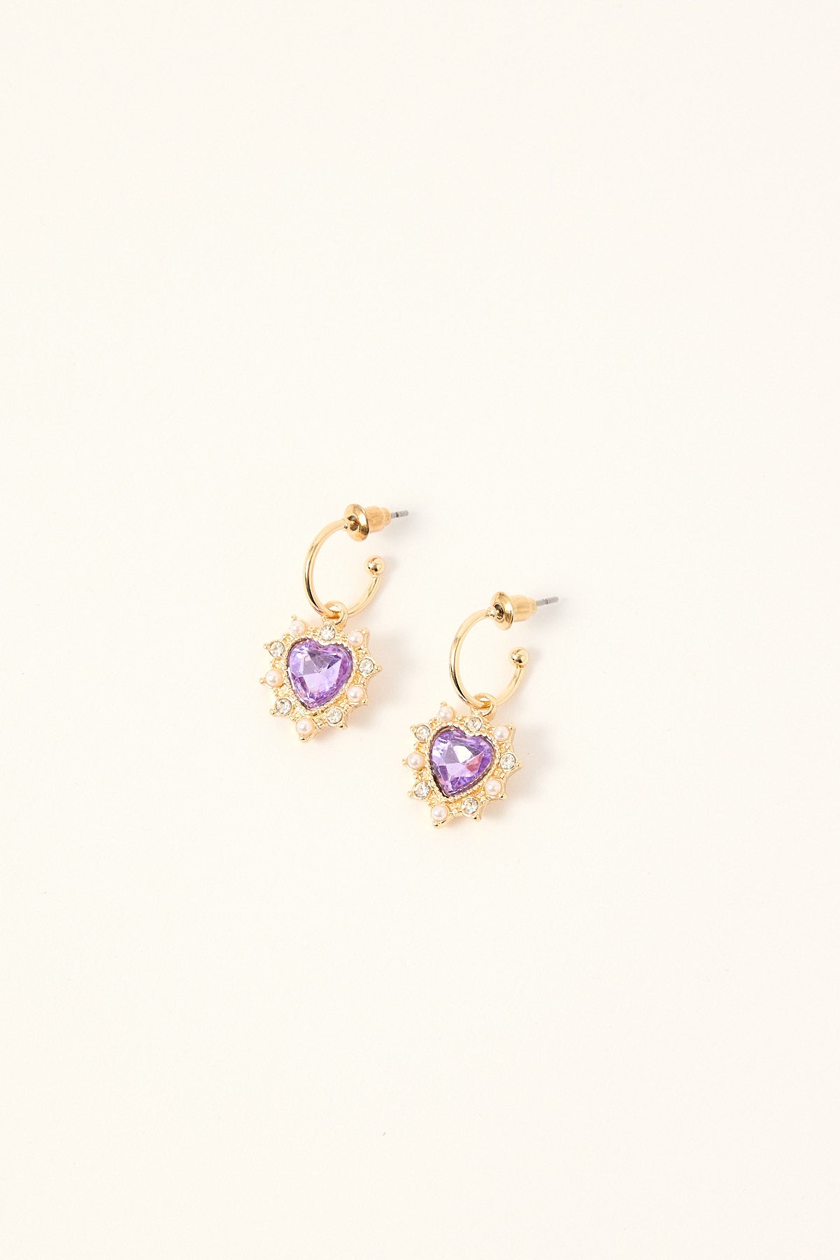 Token Gem Drop Earrings Gold